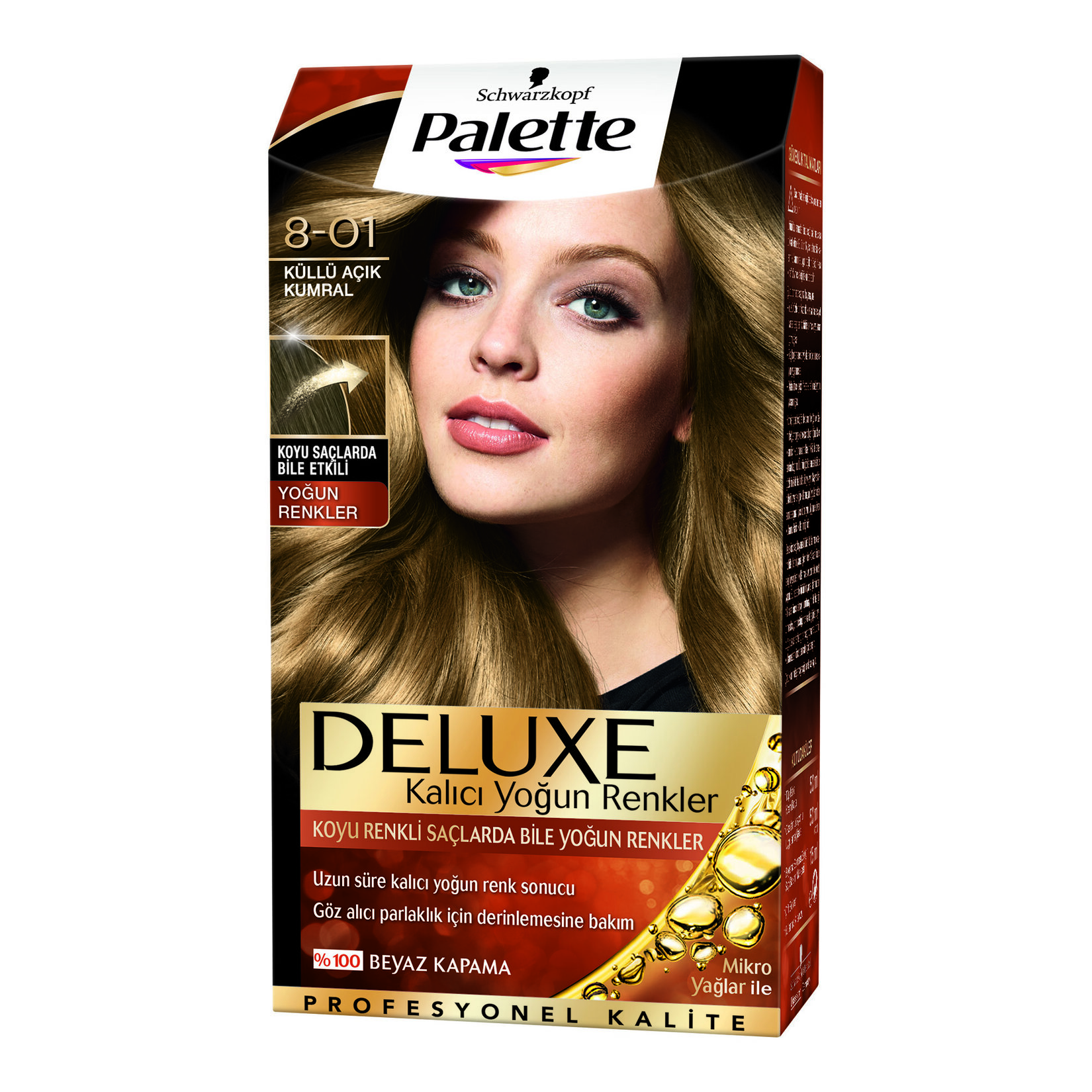 Palette Deluxe Yoğun Renkler Saç Boyası Küllü Açık Kumral 8-01