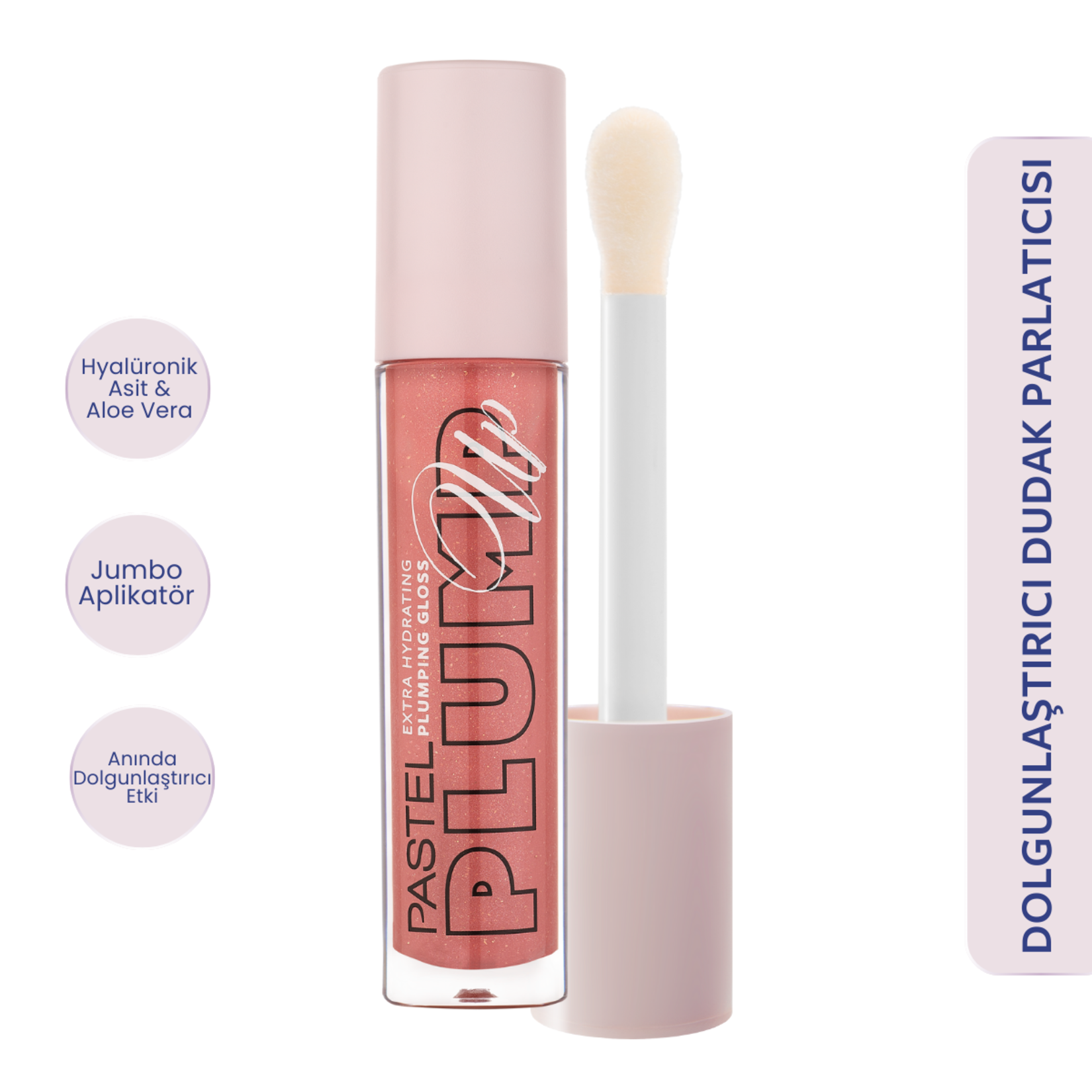 Pastel Plump Up Extra Hydrating Plumping Gloss - Dolgunlaştıran Dudak Parlatıcısı 208 Shimmer Nude