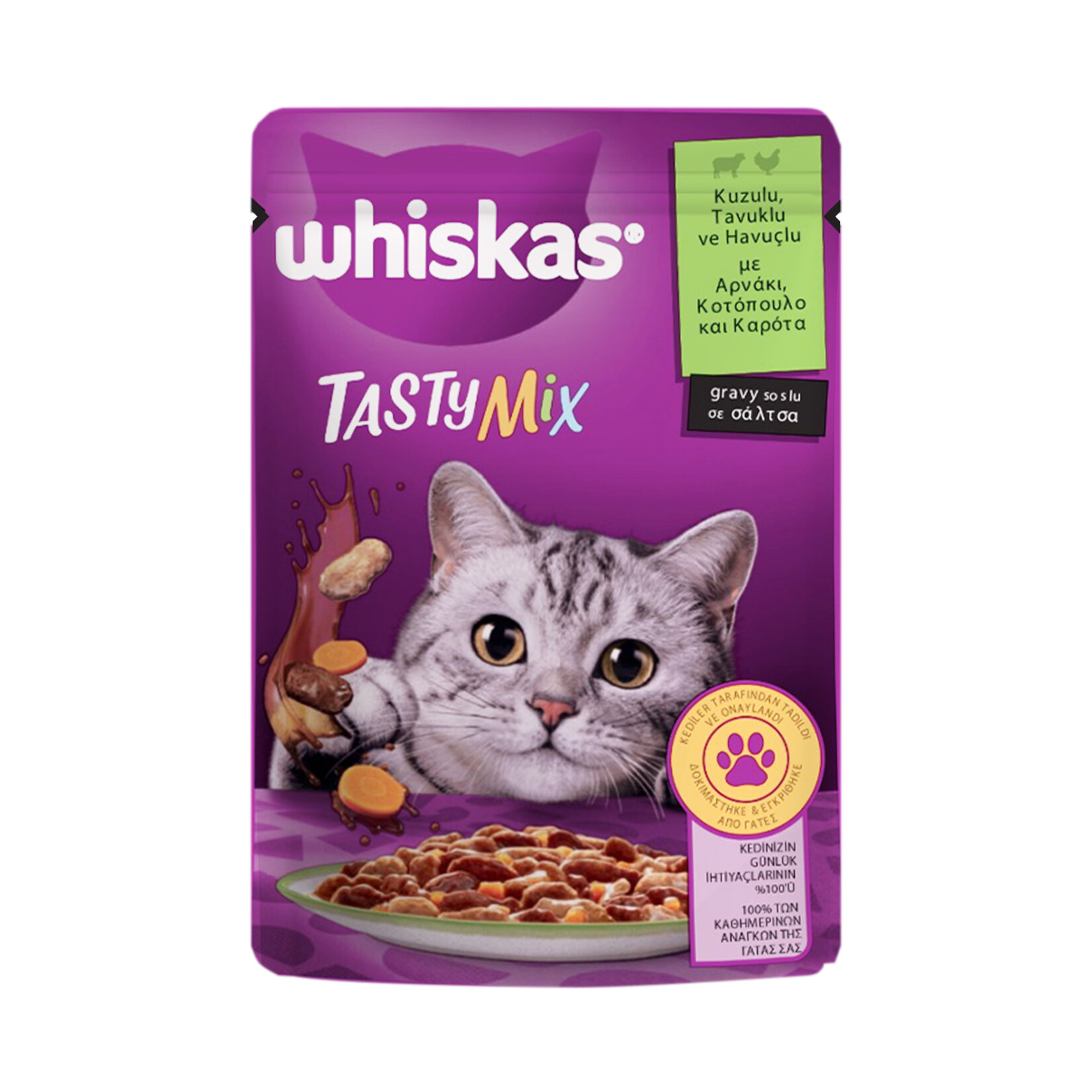 Whiskas Tasty Mix Kuzulu&havuçlu Yaş Mama 85 G