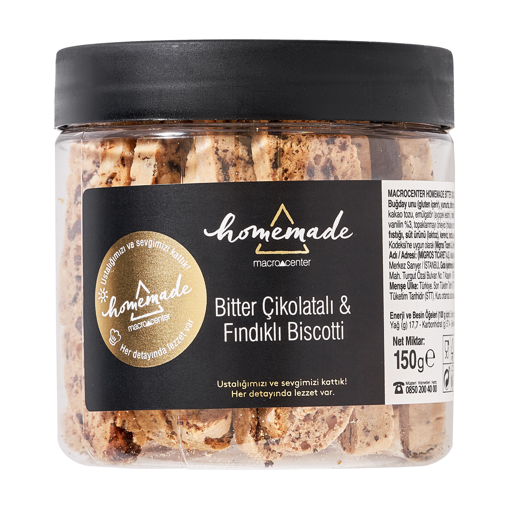 Bitter Çikolatalı & Fındıklı Biscotti Adet