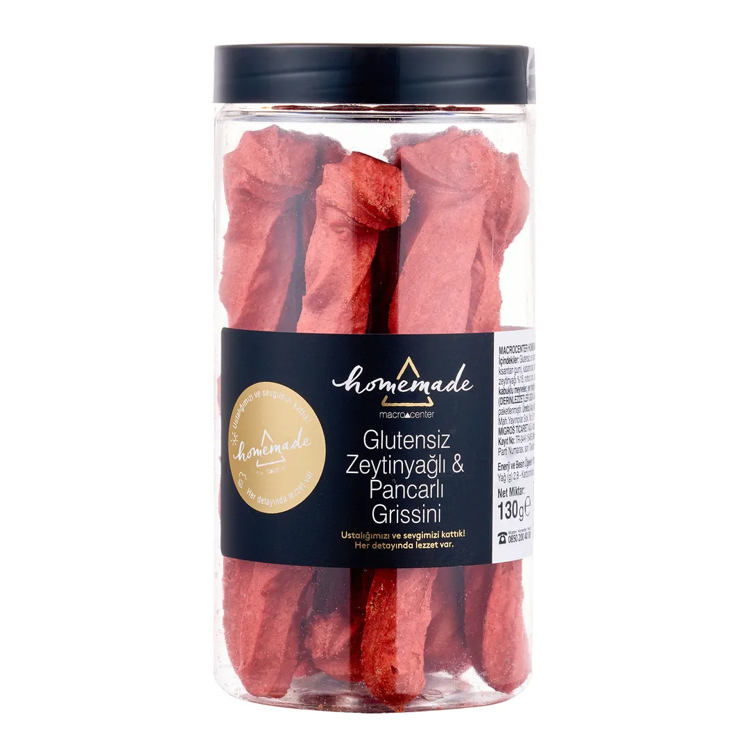 Homemade Glutensiz Zeytinyağlı & Pancarlı Grissini 130 G