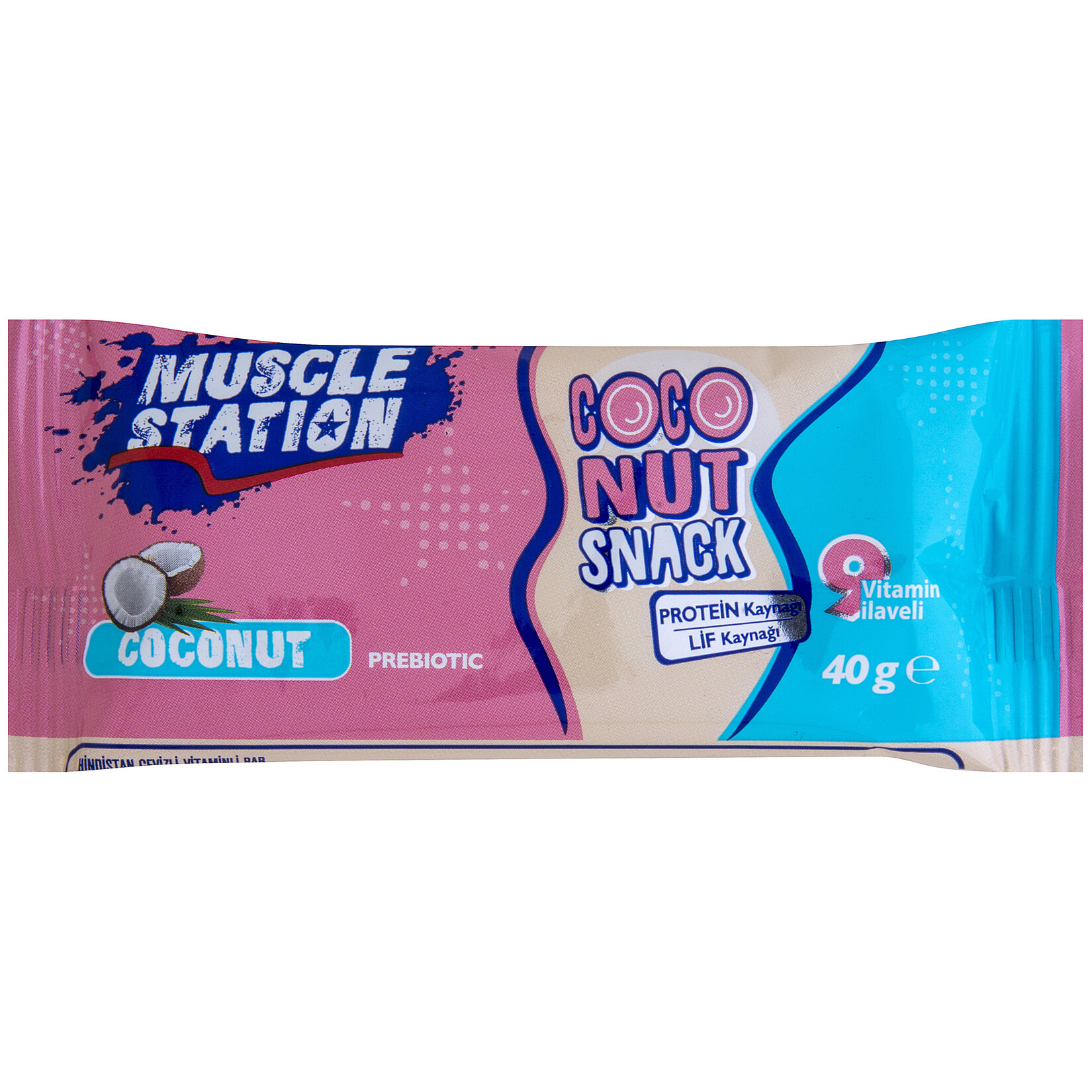 Muscle Station Hindistan Cevizli Vitaminli Bar 40G