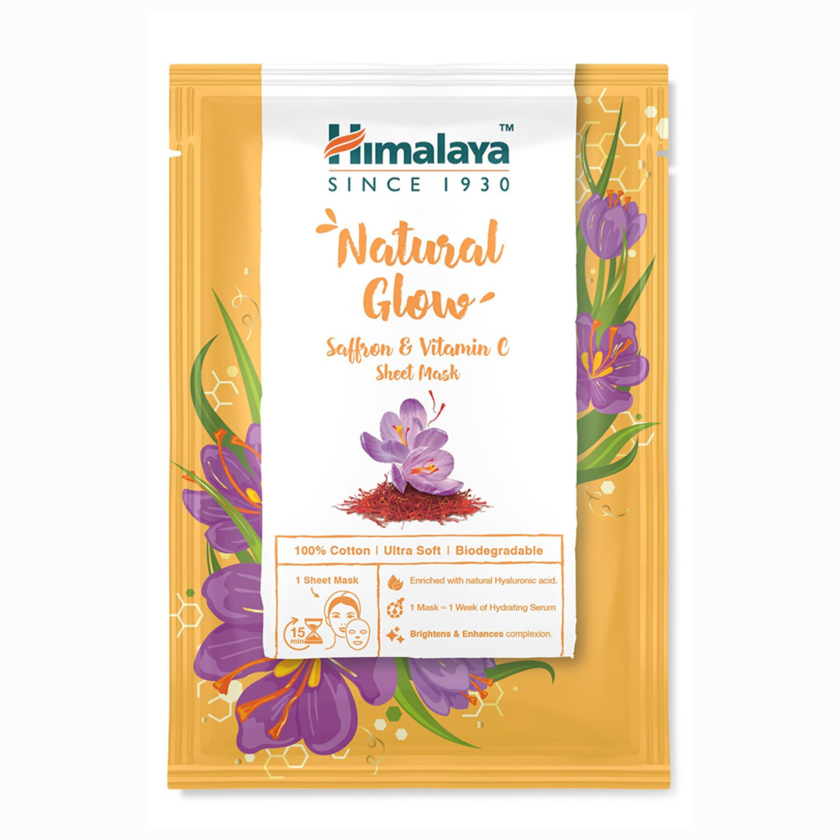 Himalaya Aydınlatıcı Safran & C Vitaminli Kağıt Maske 30ml