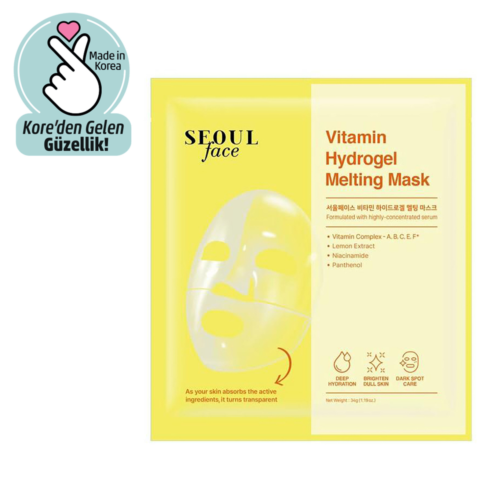 Dermal Vitamin Hidrojel Eriyen Maske 34 G