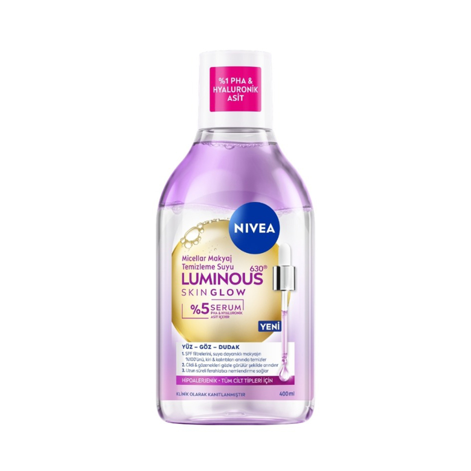 Nivea Luminous630 Skin Glow Makyaj Temizleme Suyu 400 Ml