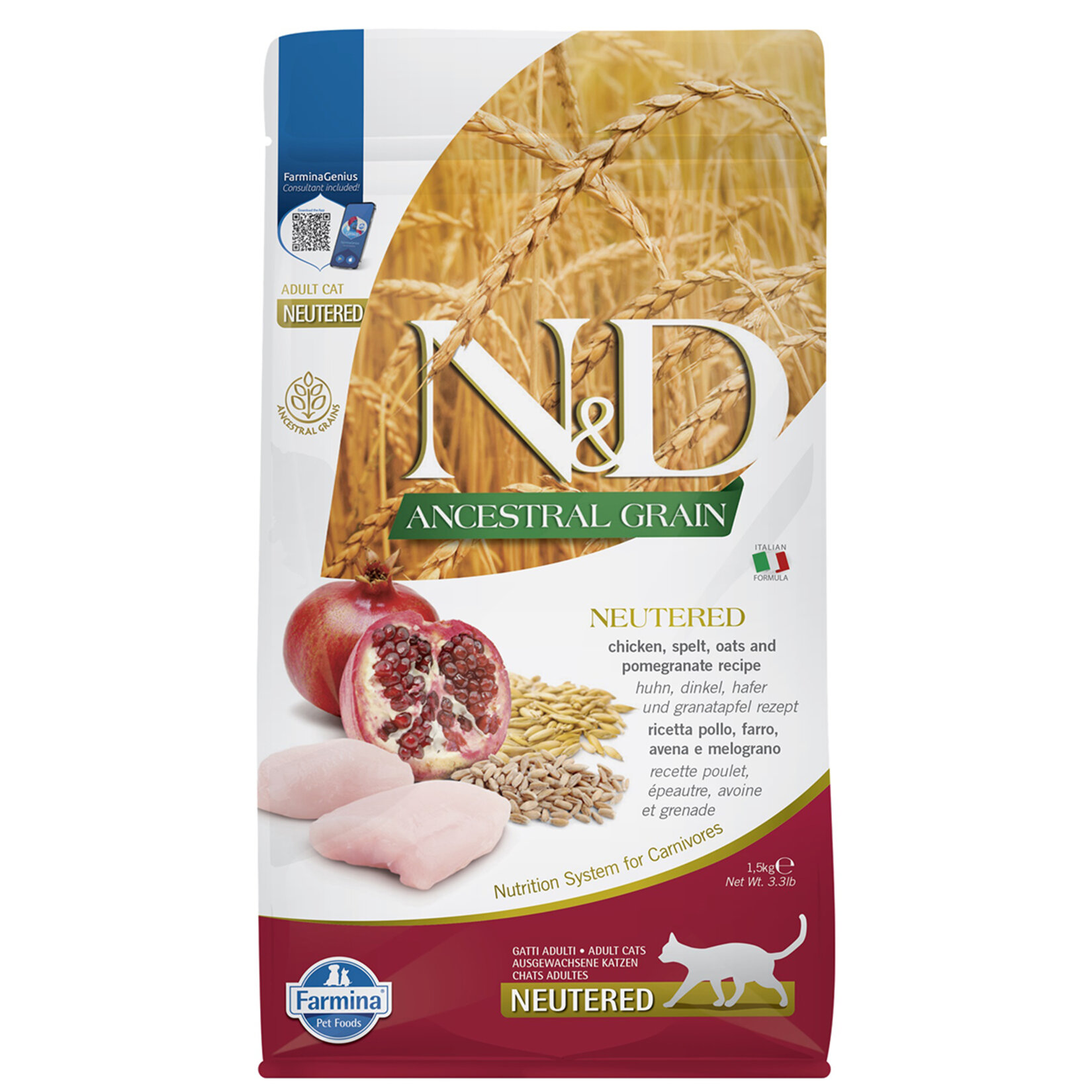 N&D Ancestral Grain Tavuk Nar Kısırlaştırılmış Kedi Maması 1.5 Kg