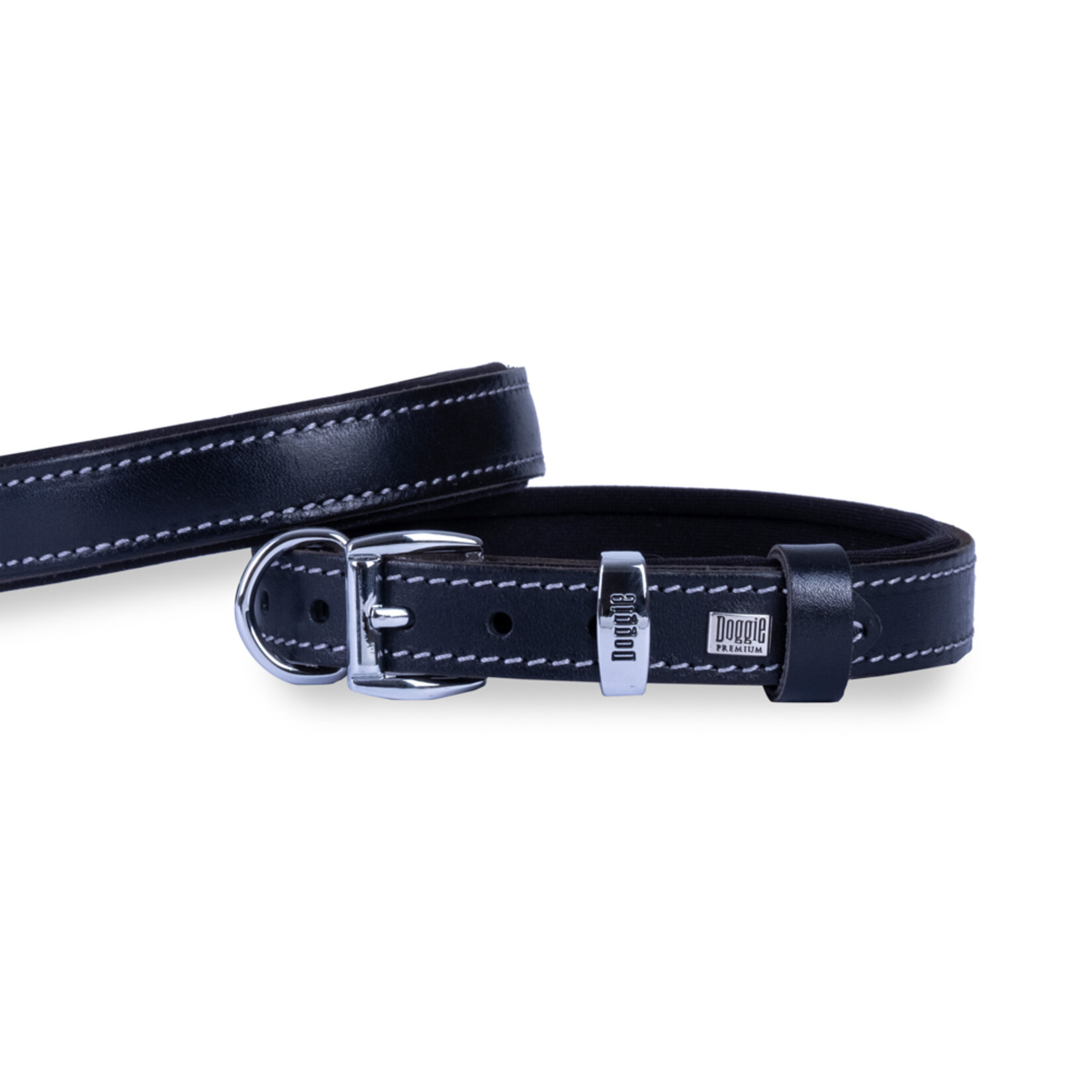 Doggie Konfor Deri Boyun Tasması Siyah 2 x 35 - 40 Cm
