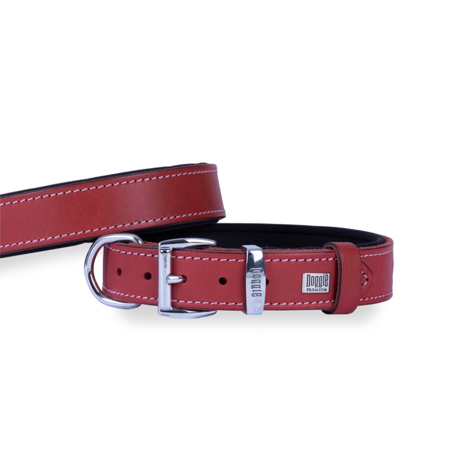 Doggie Konfor Deri Boyun Tasma Kırmızı 2,5 x 37 - 45 Cm