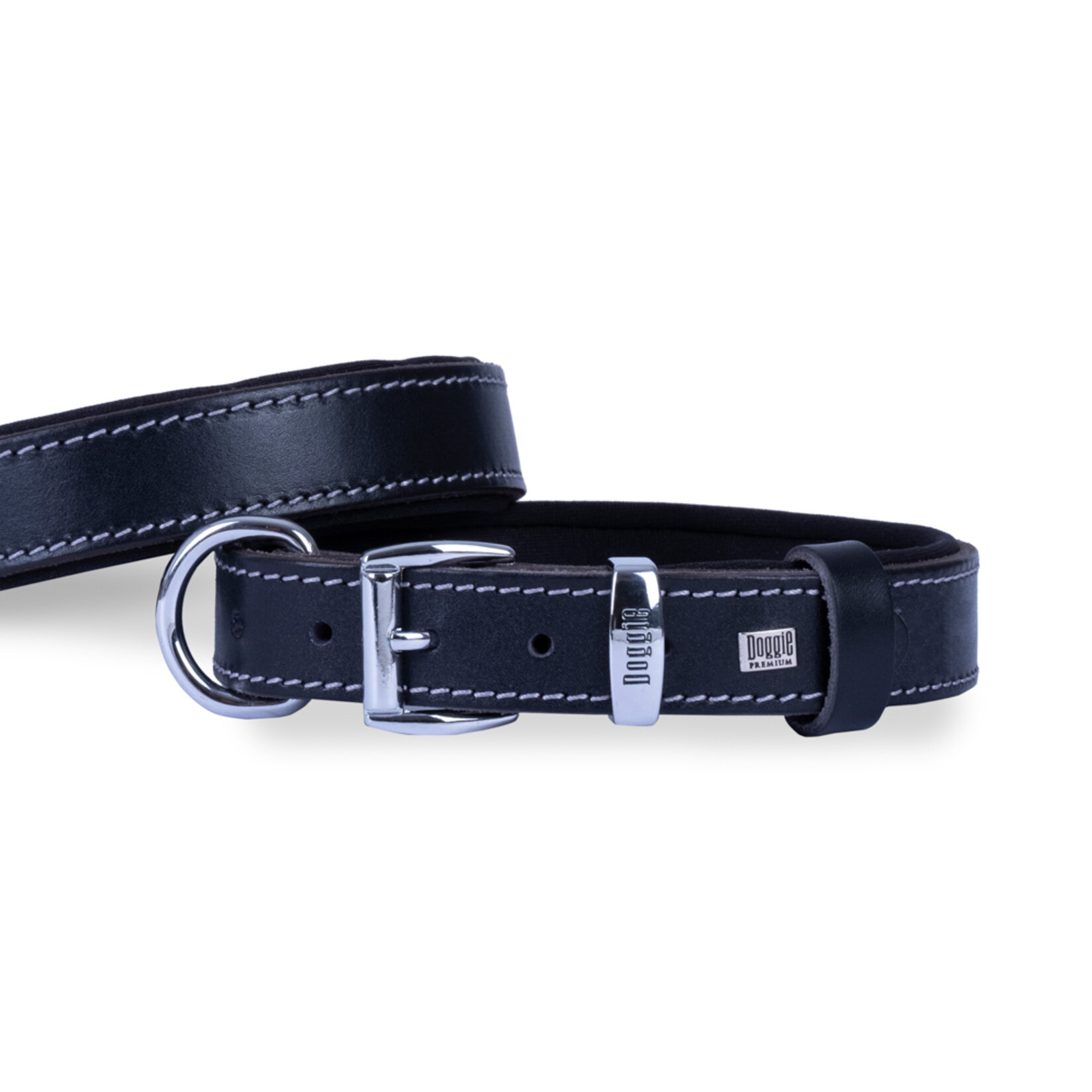 Doggie Konfor Deri Boyun Tasması Siyah 3 x 42 - 50 Cm
