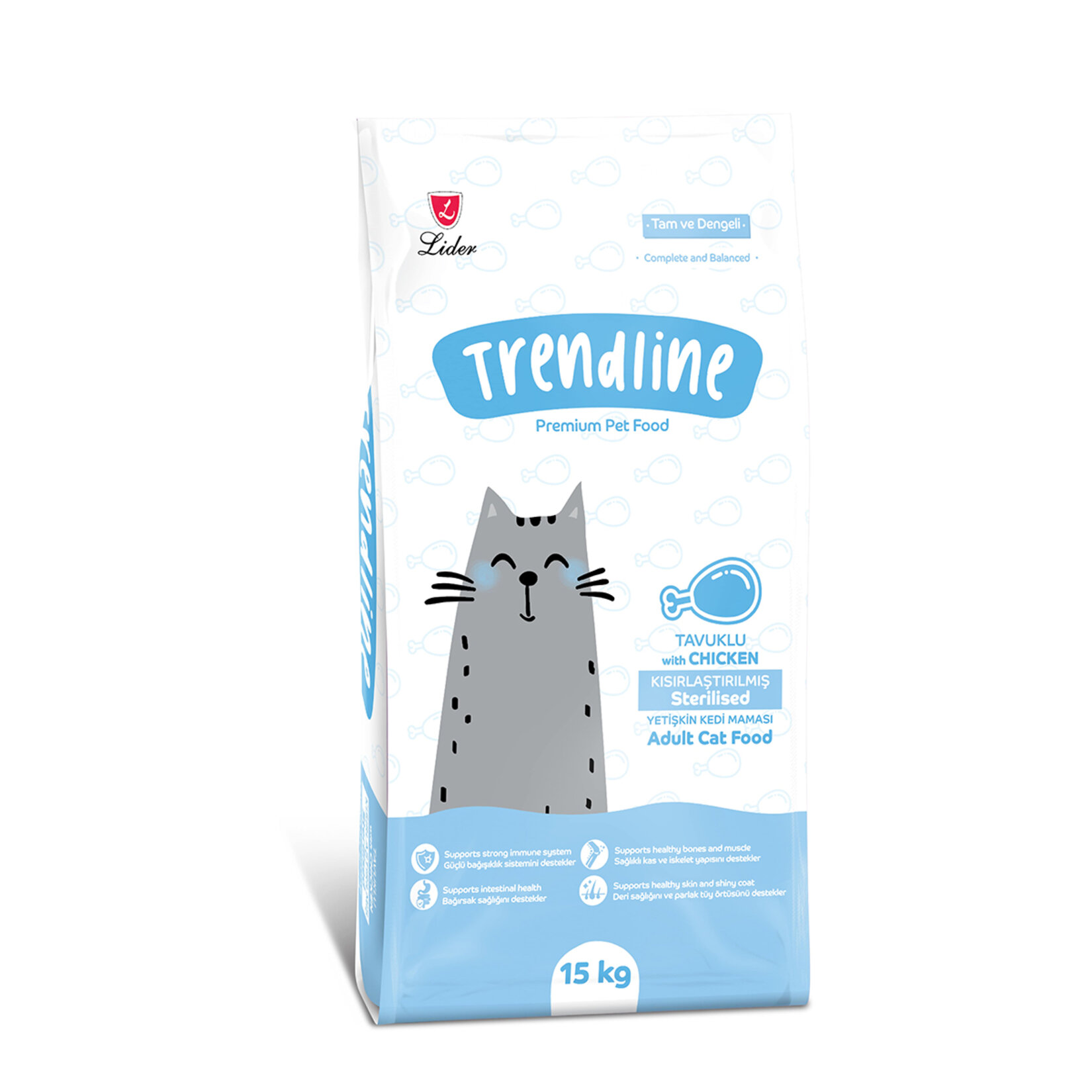 Trendline Tavuklu Kısır Kedi Maması 15 Kg