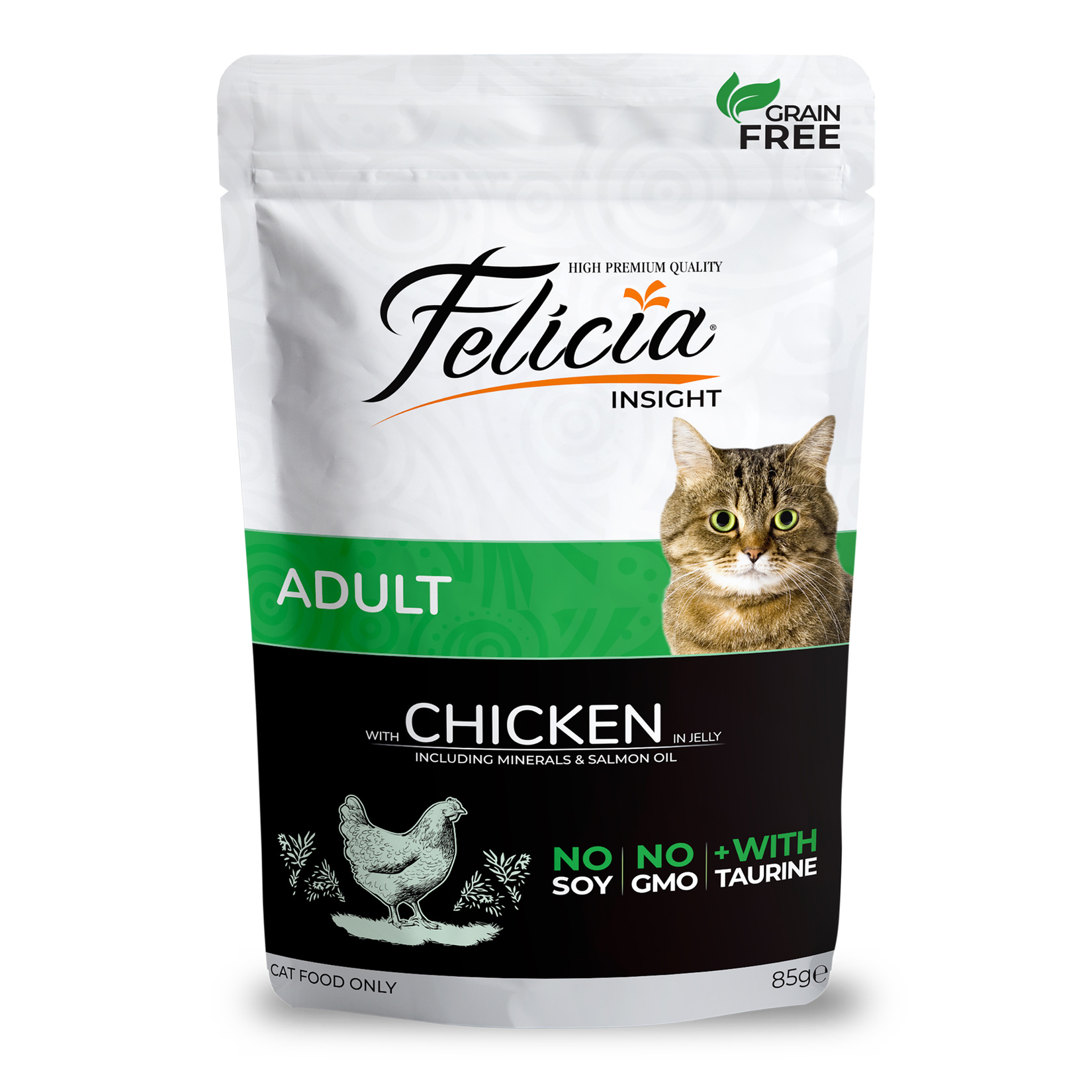 Felicia Tahılsız Pouch Yetişkin Tavuklu Yaş Kedi Maması 85 G