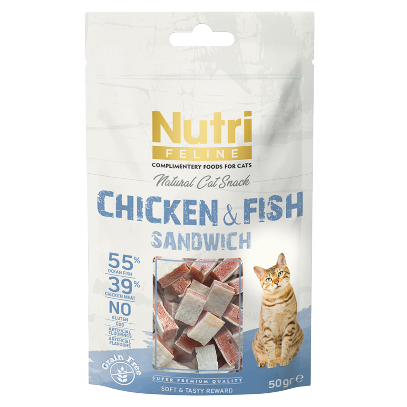 Nutri Feline Balıklı ve Tavuklu Et Ödül 50 G
