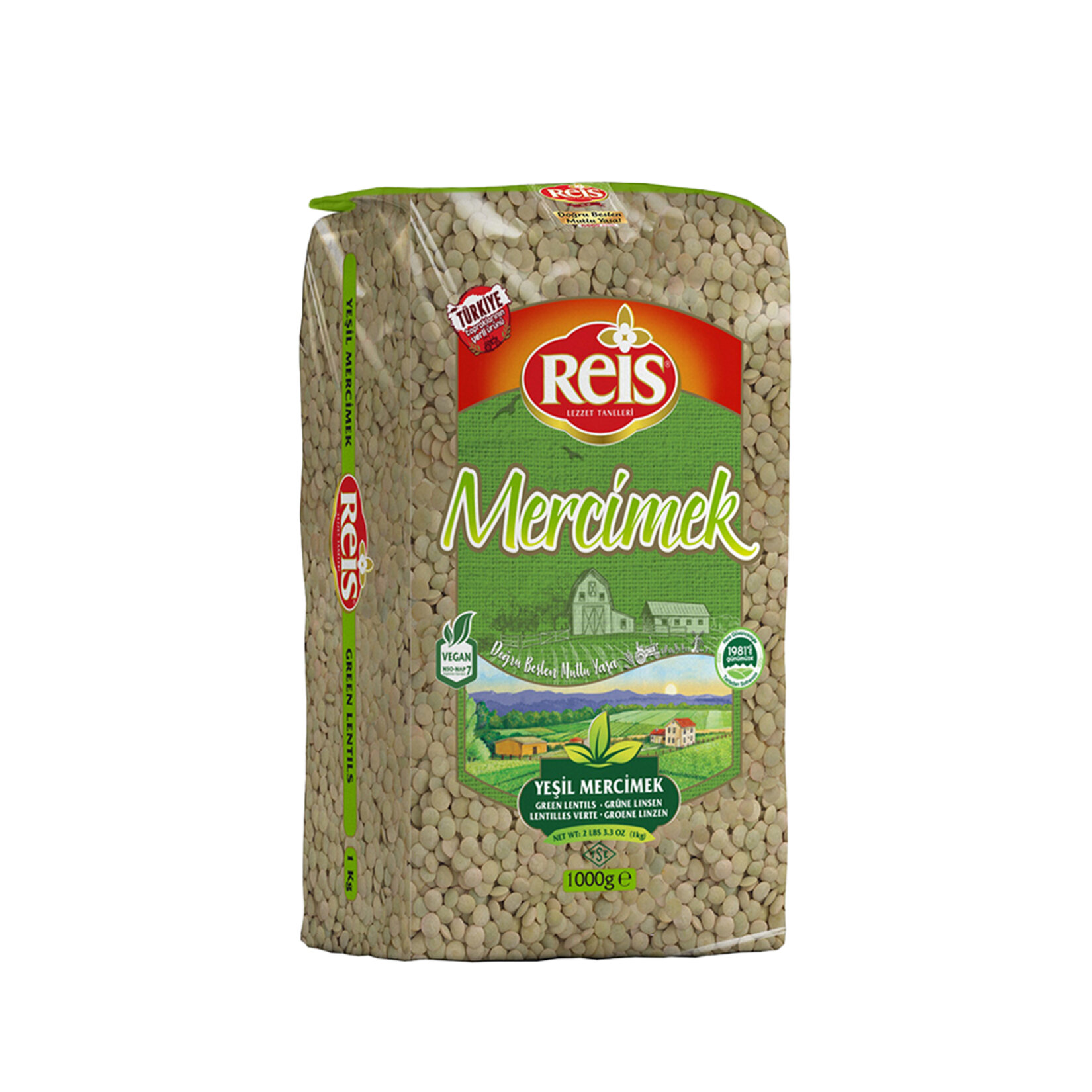 Reis Yeşil Mercimek 1 Kg