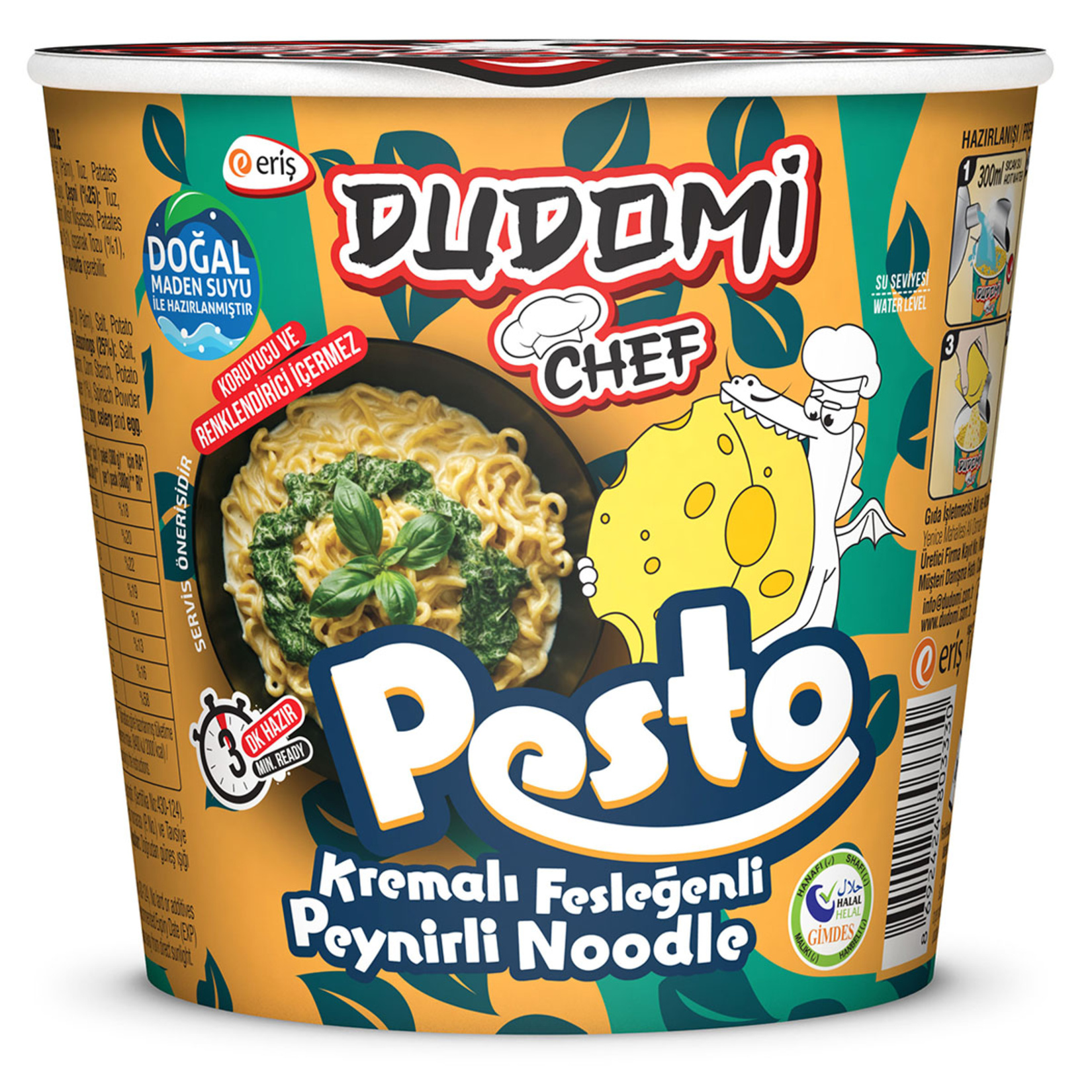 Dudomi Kremalı Fesleğenli Peynirli Noodle Bardak 80 G