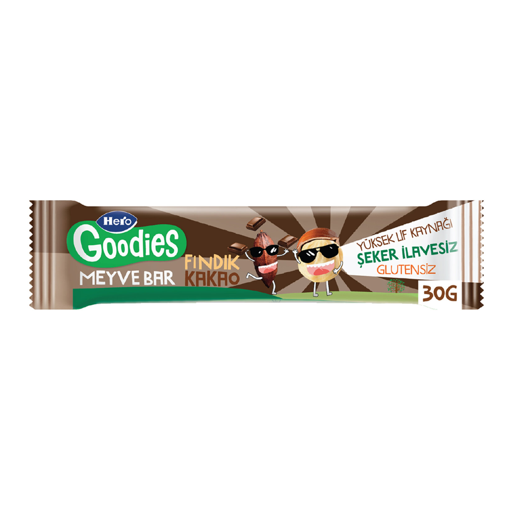 Hero Goodies Fındık Kakao Meyve Bar 30 G