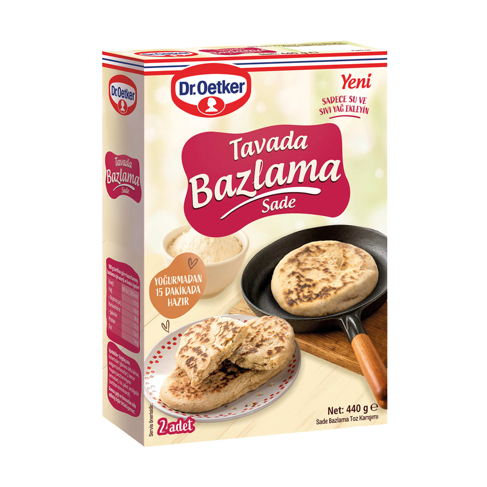 Dr.Oetker Tavada Bazlama Sade 440 G