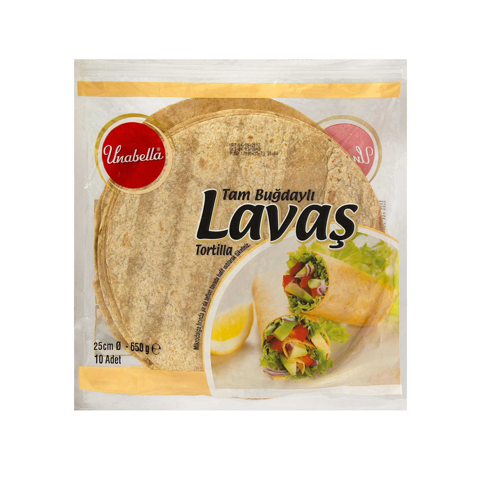 Uneli Tortilla Tam Buğday 25 Cm 650 G