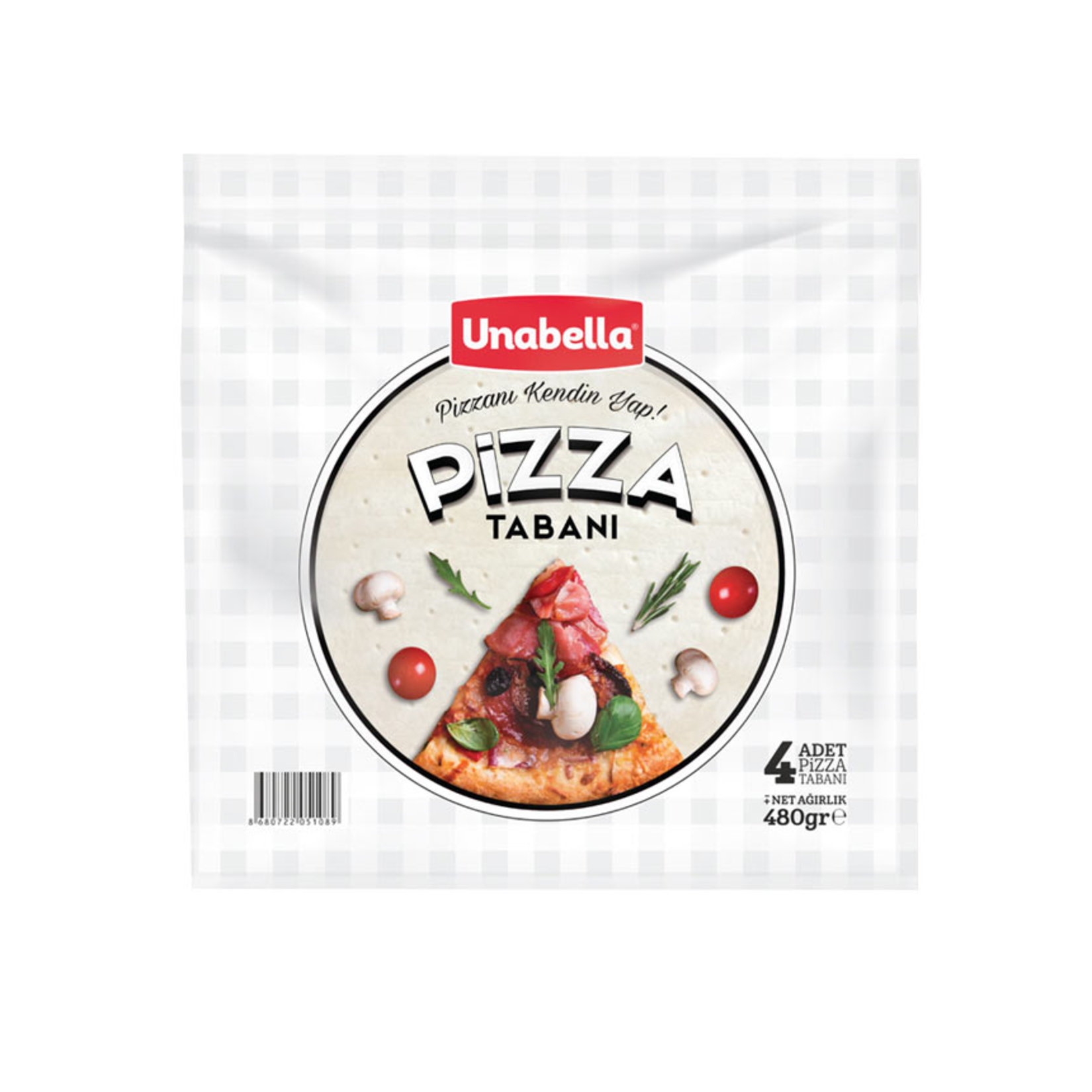 Unabella Pizza Tabanı 4'lü 480 G