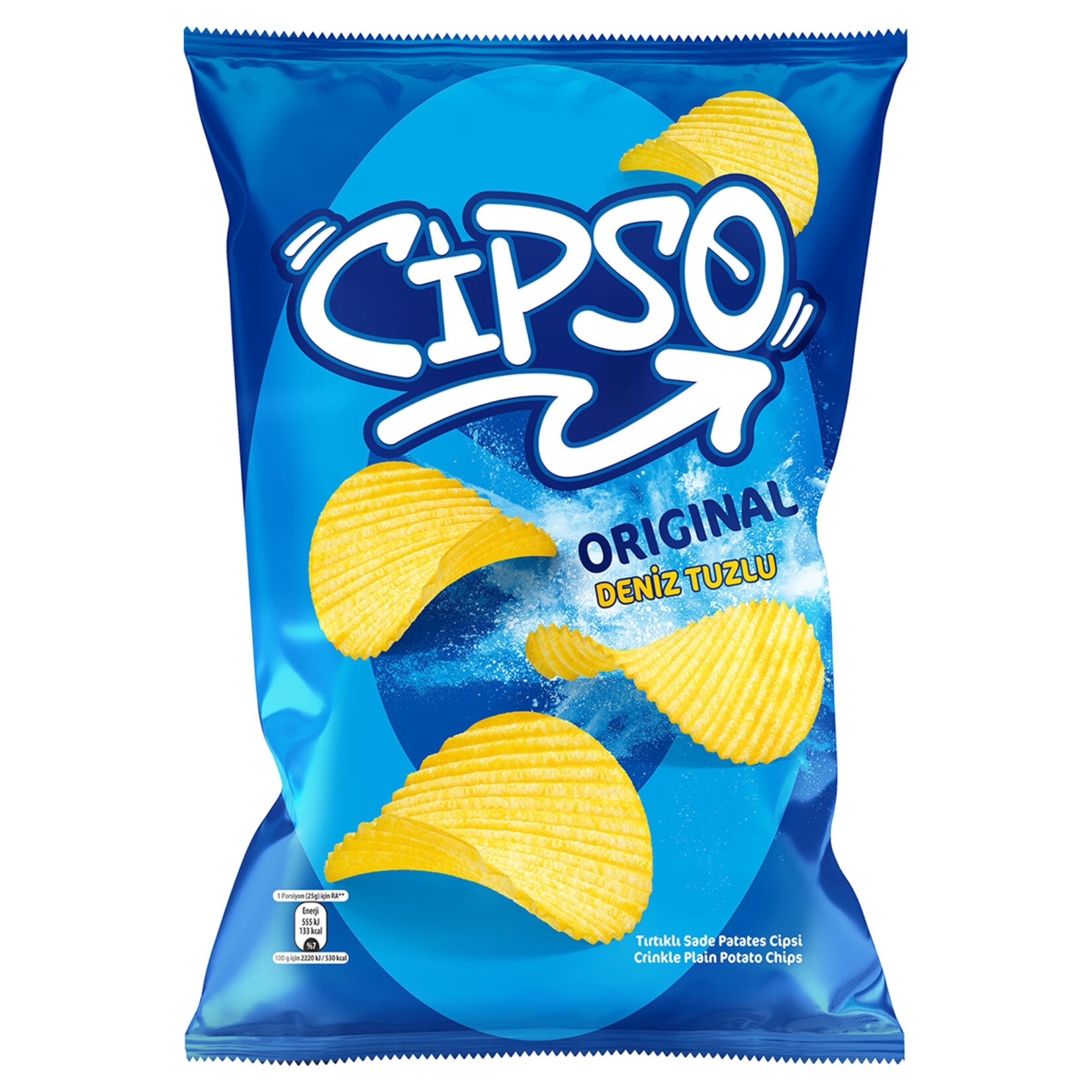 Cipso Tırtıklı Deniz Tuzlu Sade Patates Cipsi 125 G