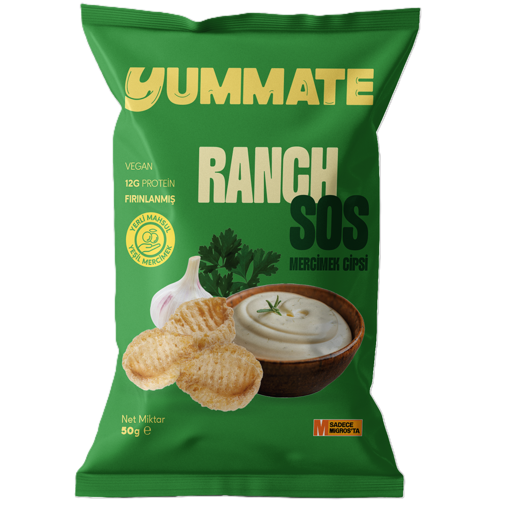 Yummate Ranch Aromalı Mercimek Cipsi 50 G