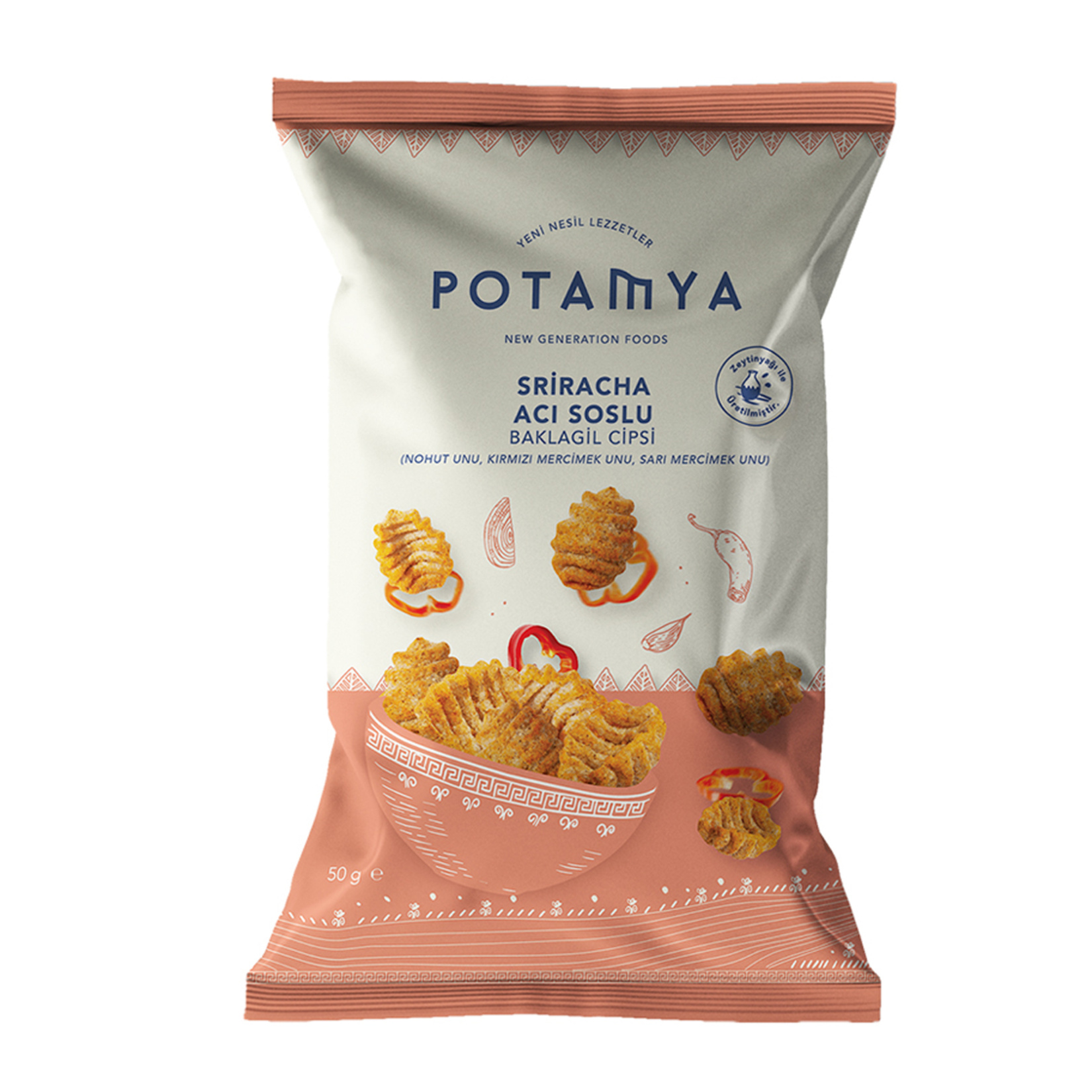 Potamya Sriracha Acı Soslu Baklagil Cipsi 50 G