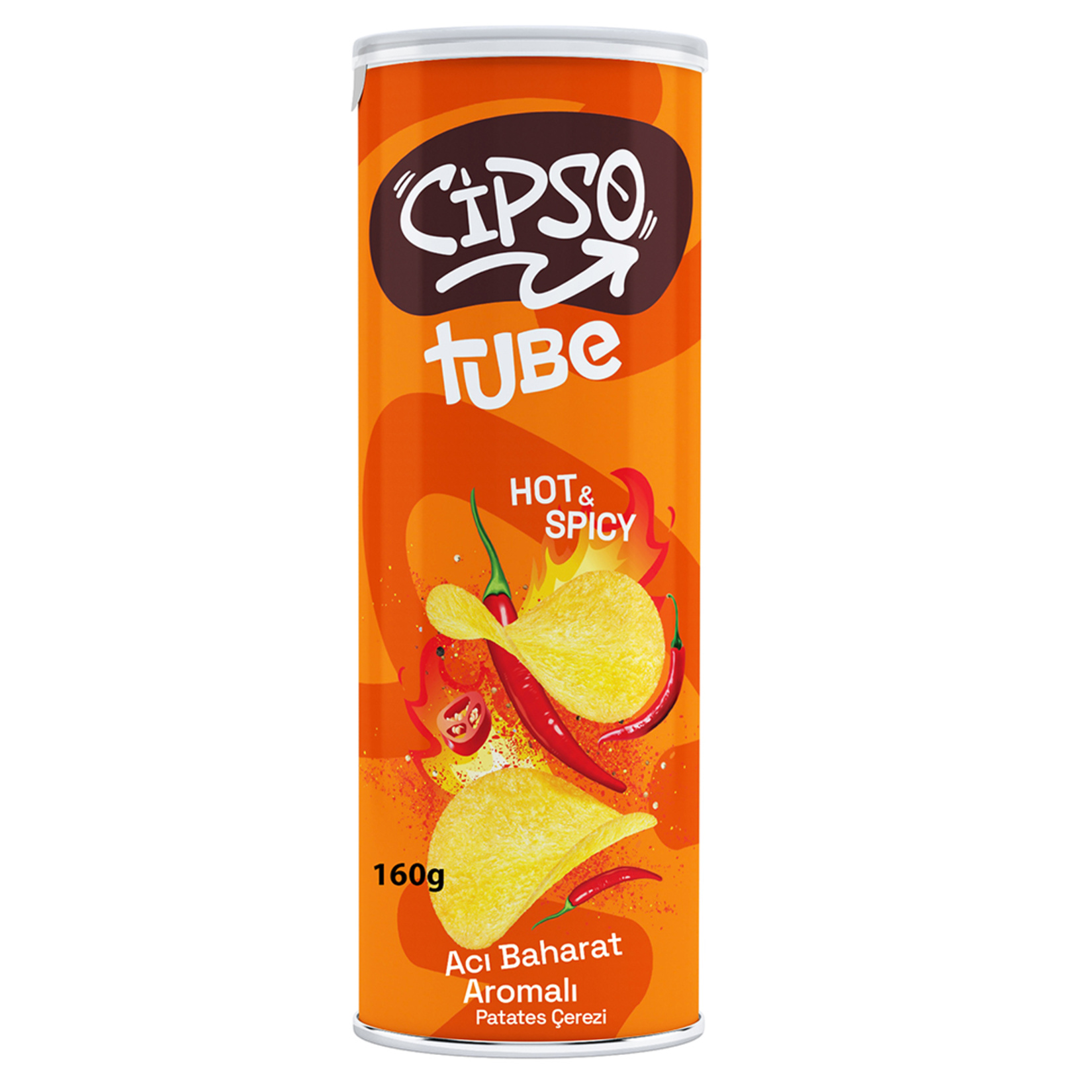 Cipso Tube Acı Baharatlı Patates Cipsi 160 G