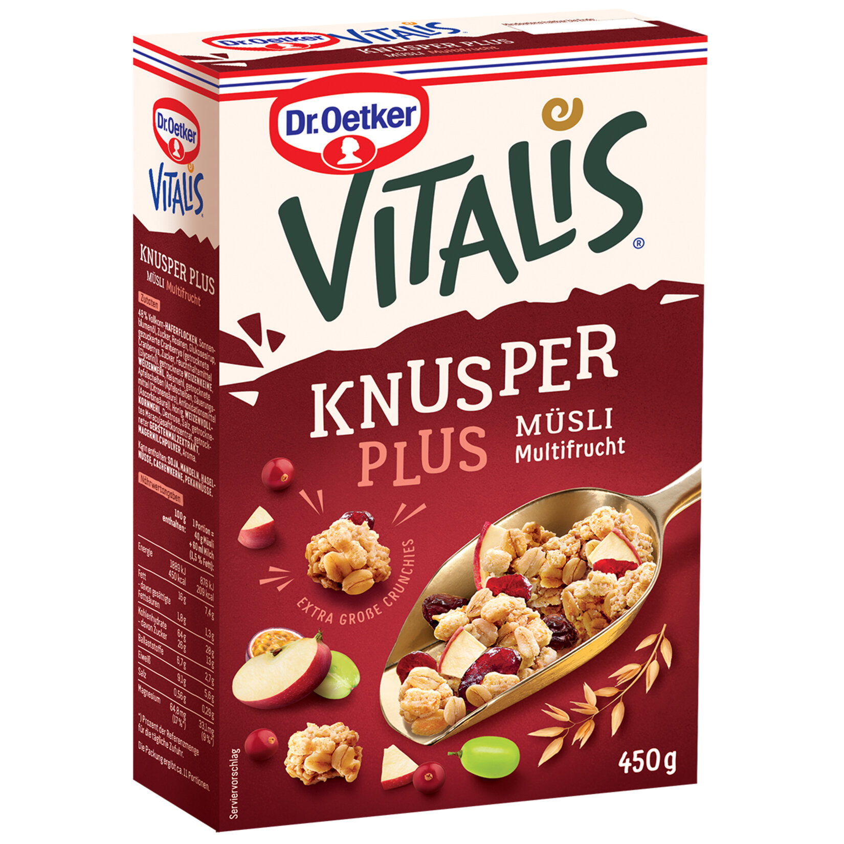 Dr.Oetker Vitalis Knusper Plus Multi Meyve 450 G