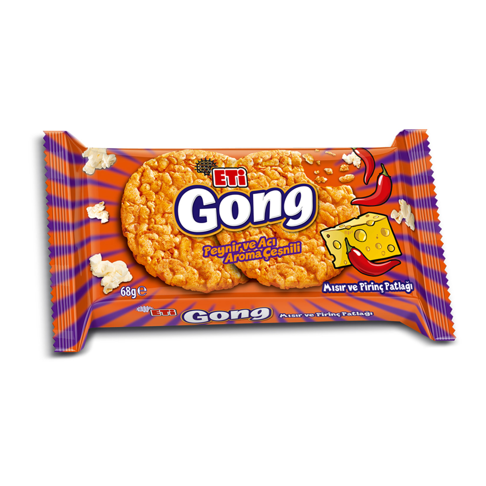 Eti Gong Peynirli Acılı Mısır ve Pirinç Patlağı 68 G