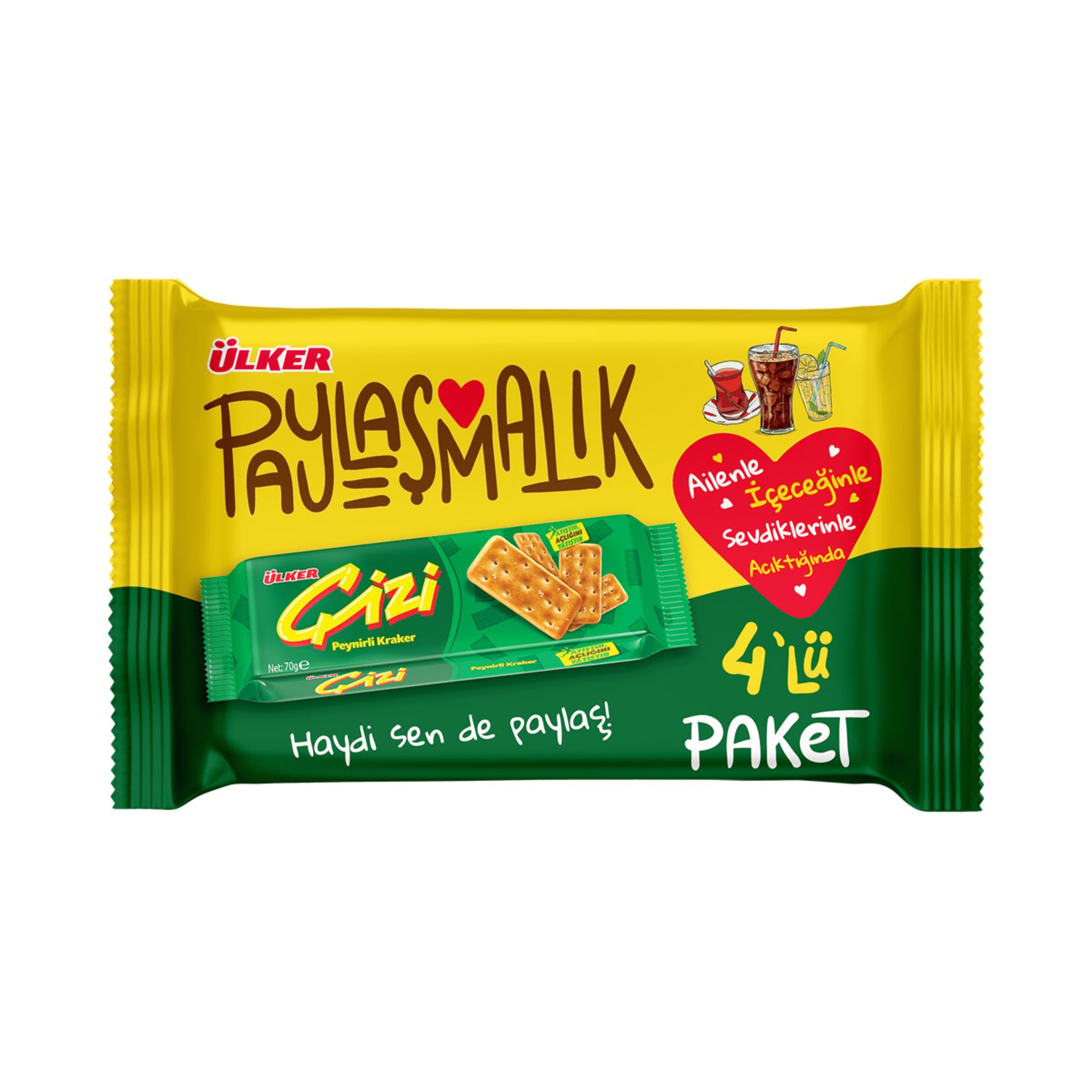 Ülker Çizi Peynirli Kraker 4'lü 280 G
