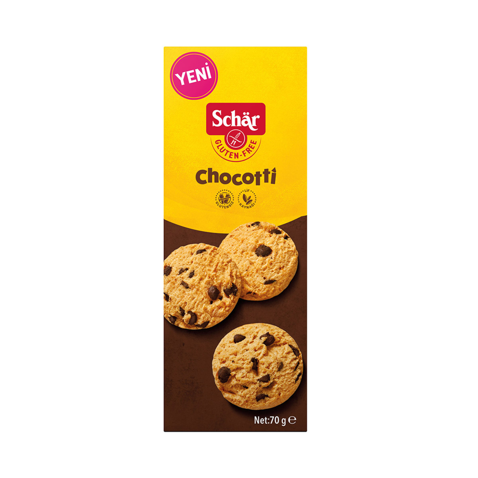 Schar Chocotti Damla Çikolatalı Glutensiz Kurabiye 70 G