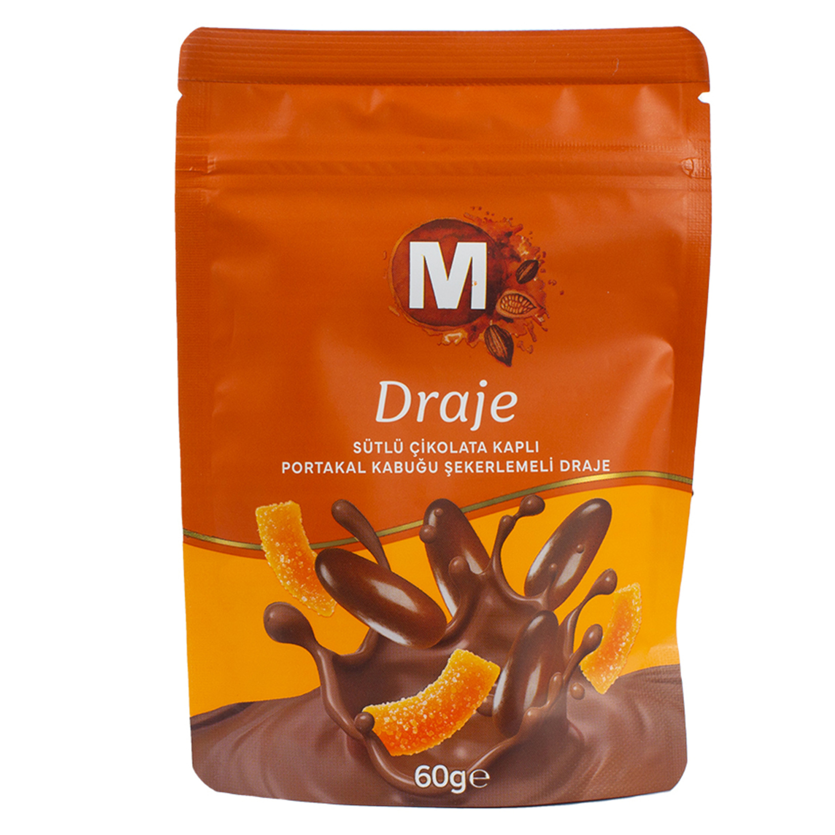 Migros Sütlü Çikolata Kaplı Portakal Kabuğu Şekerlemeli Draje 60 G