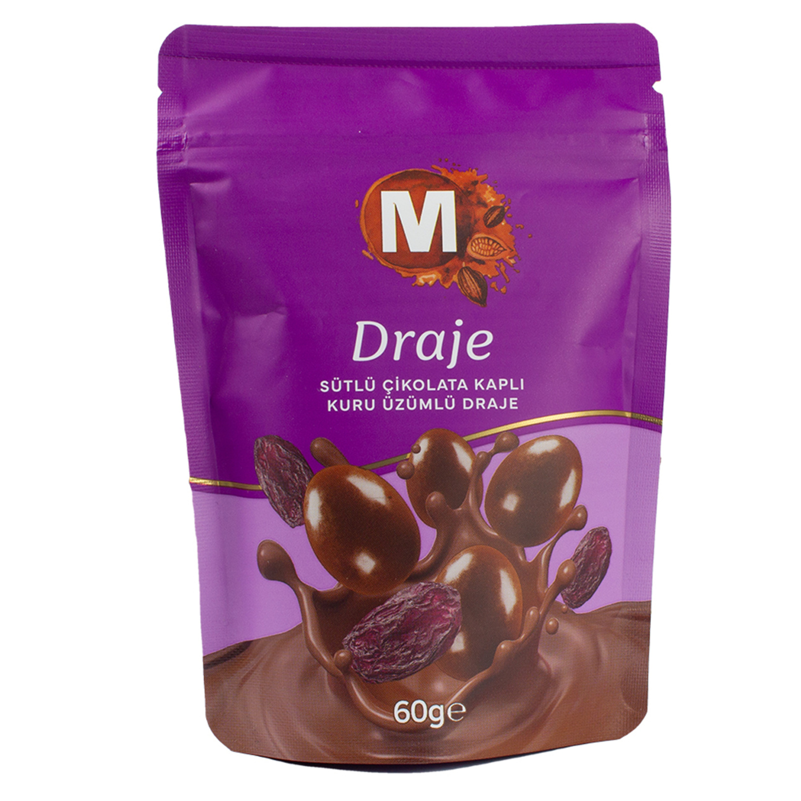 Migros Sütlü Çikolata Kaplı Kuru Üzümlü Draje 60 G