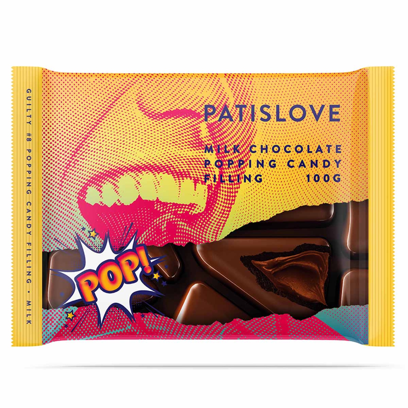Patislove Guilty Patlayan Şekerli Dolgulu Sütlü Çikolata 100 G