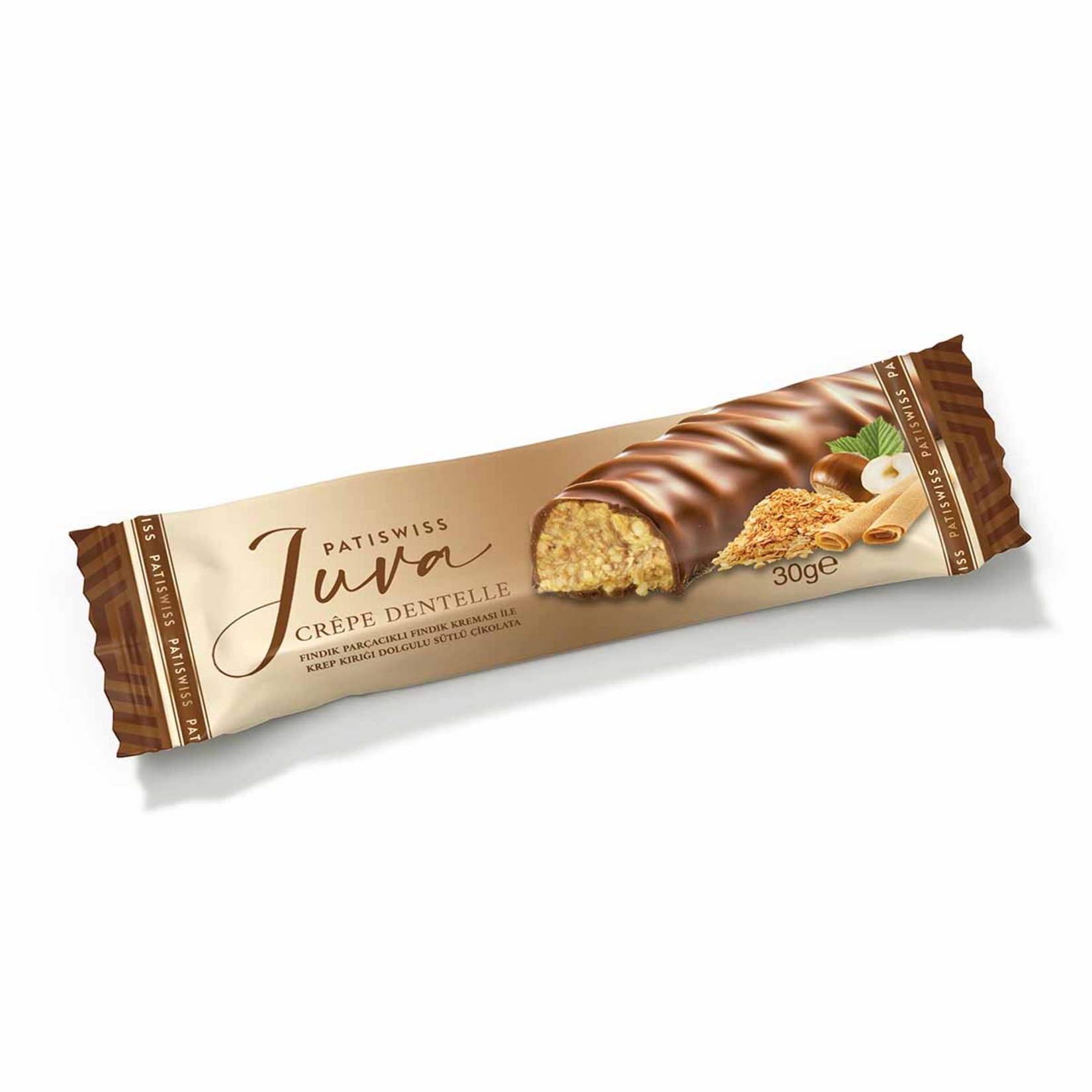 Patiswiss Juva Fındık Kremalı Krep Kırıklı Sütlü Çikolata 30 G