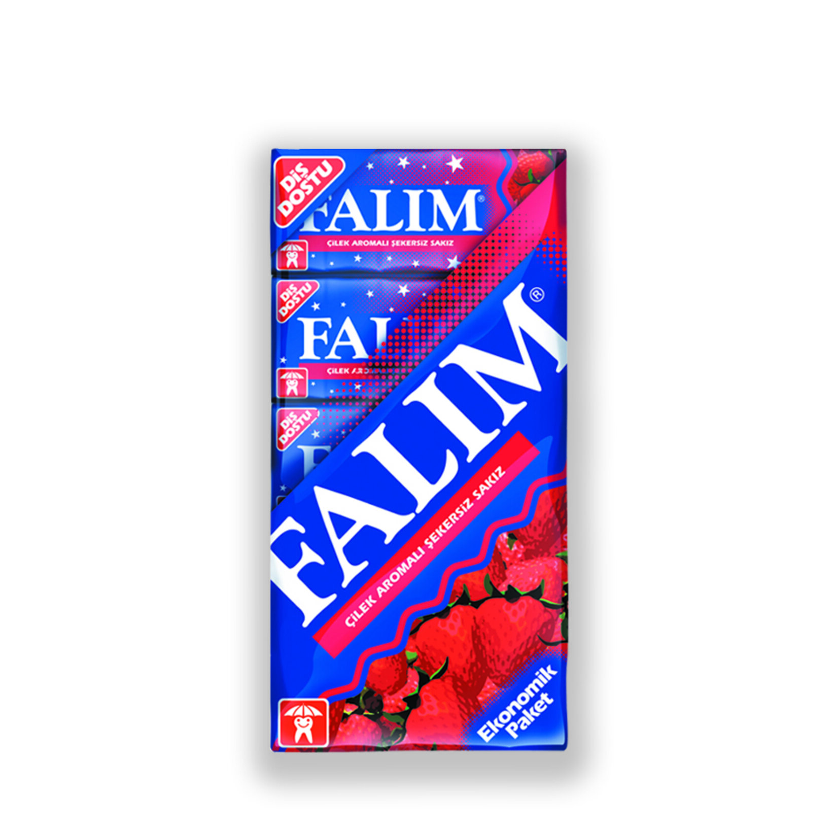 Falım Çilek Aromalı Şekersiz Sakız 7 gr 5li