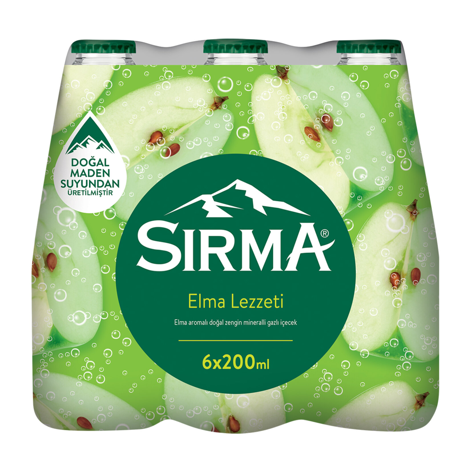 Sırma C+ Elmalı Doğal Maden Suyu 6x200 Ml