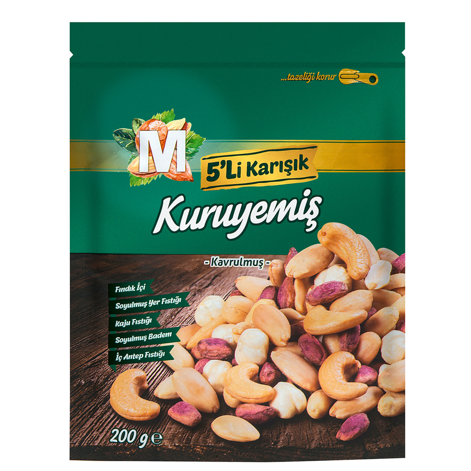 Migros 5'li Kavrulmuş Karışık Kuruyemiş 200 G