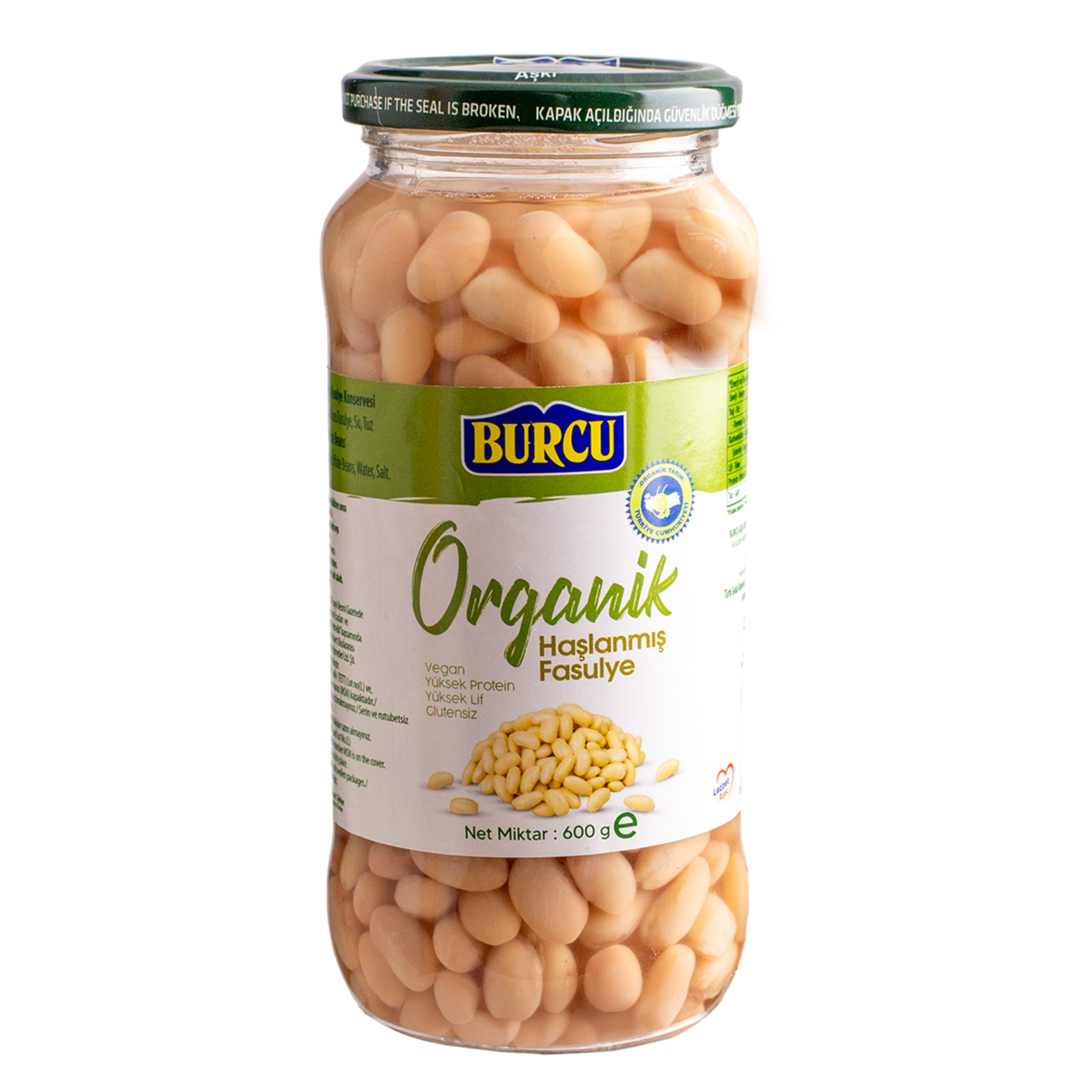 Burcu Organik Haşlanmış Fasulye 600 G
