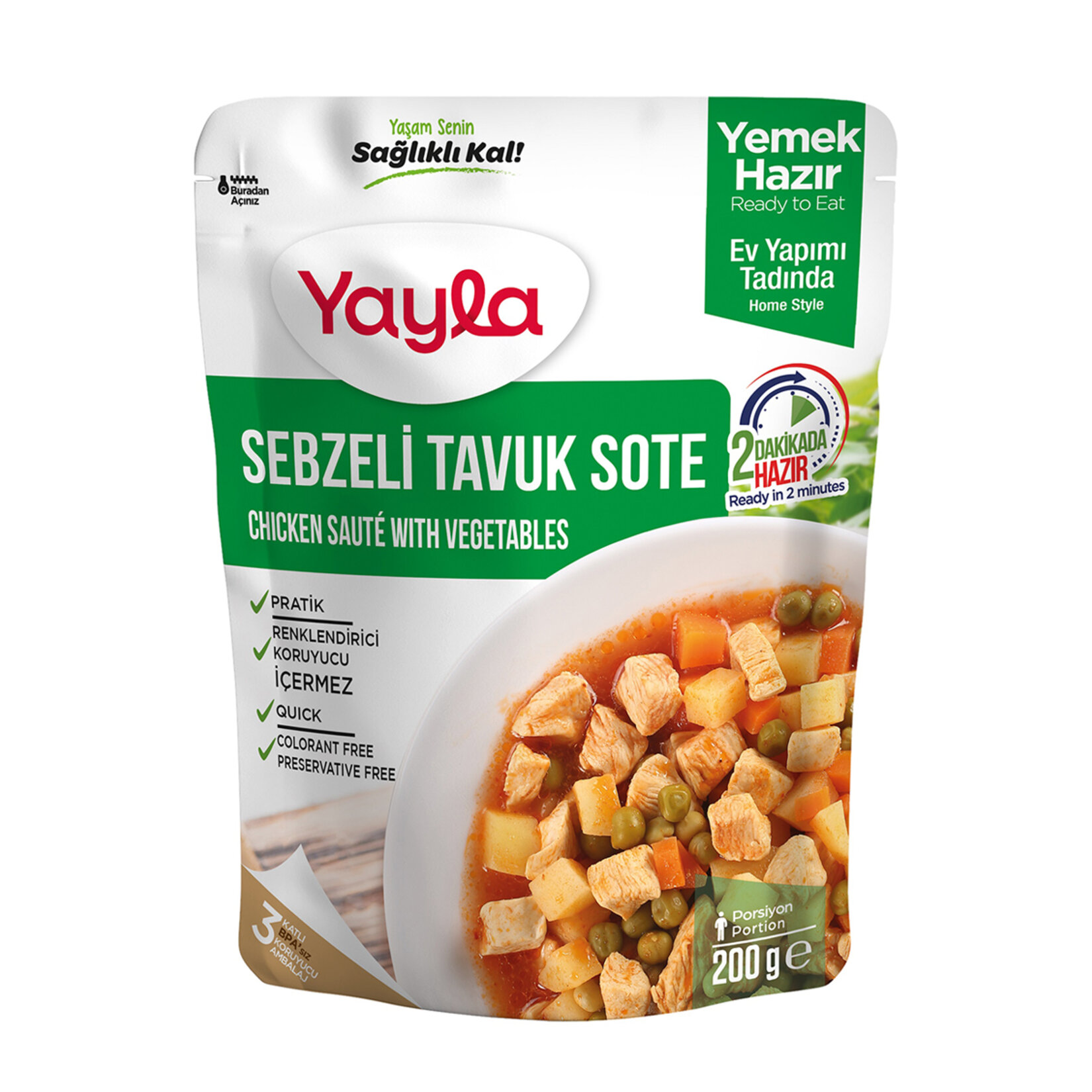 Yayla Sebzeli Tavuk Sote 200 G