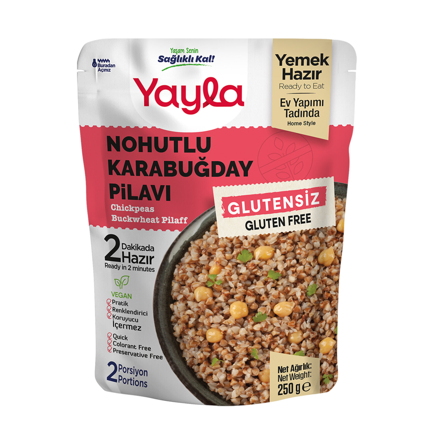 Yayla Glutensiz Nohutlu Karabuğday Pilavı 250 G