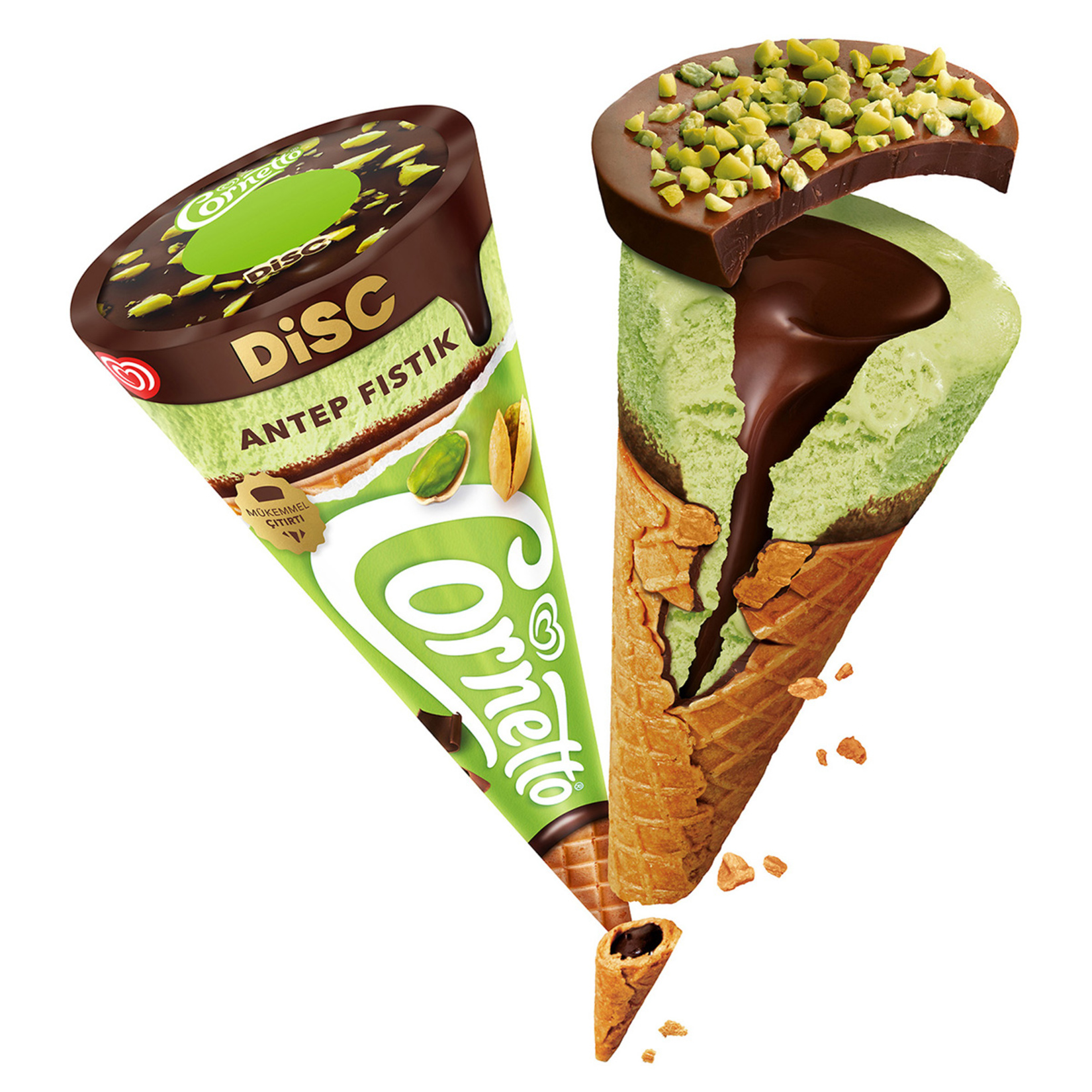 Cornetto Disc Antep Fıstıklı - Çikolatalı 130Ml