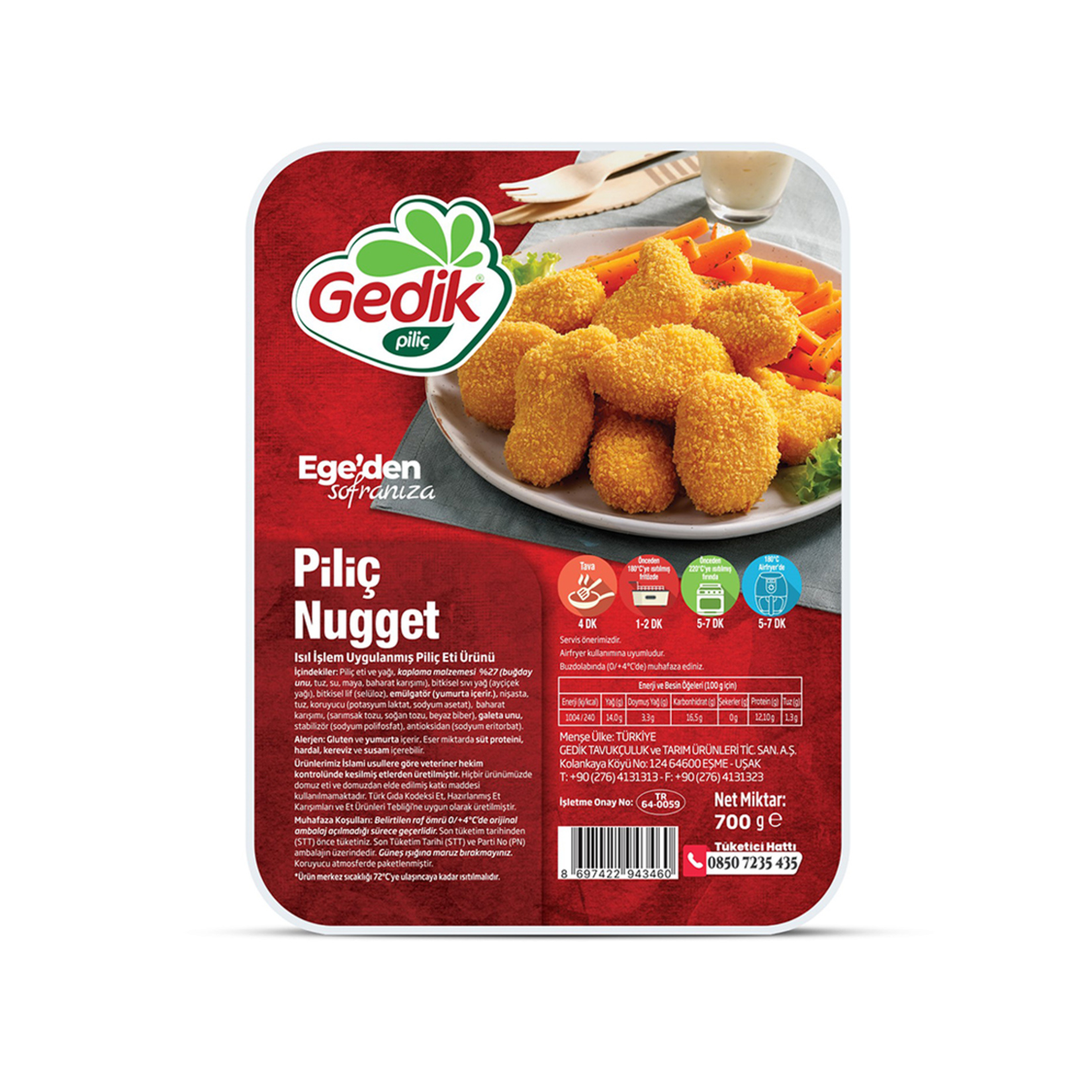 Gedik Piliç Nugget 700 G
