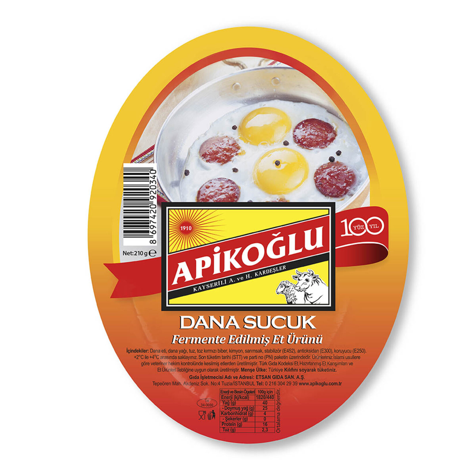 Apikoğlu Kangal Sucuk Vakumlu 210 G