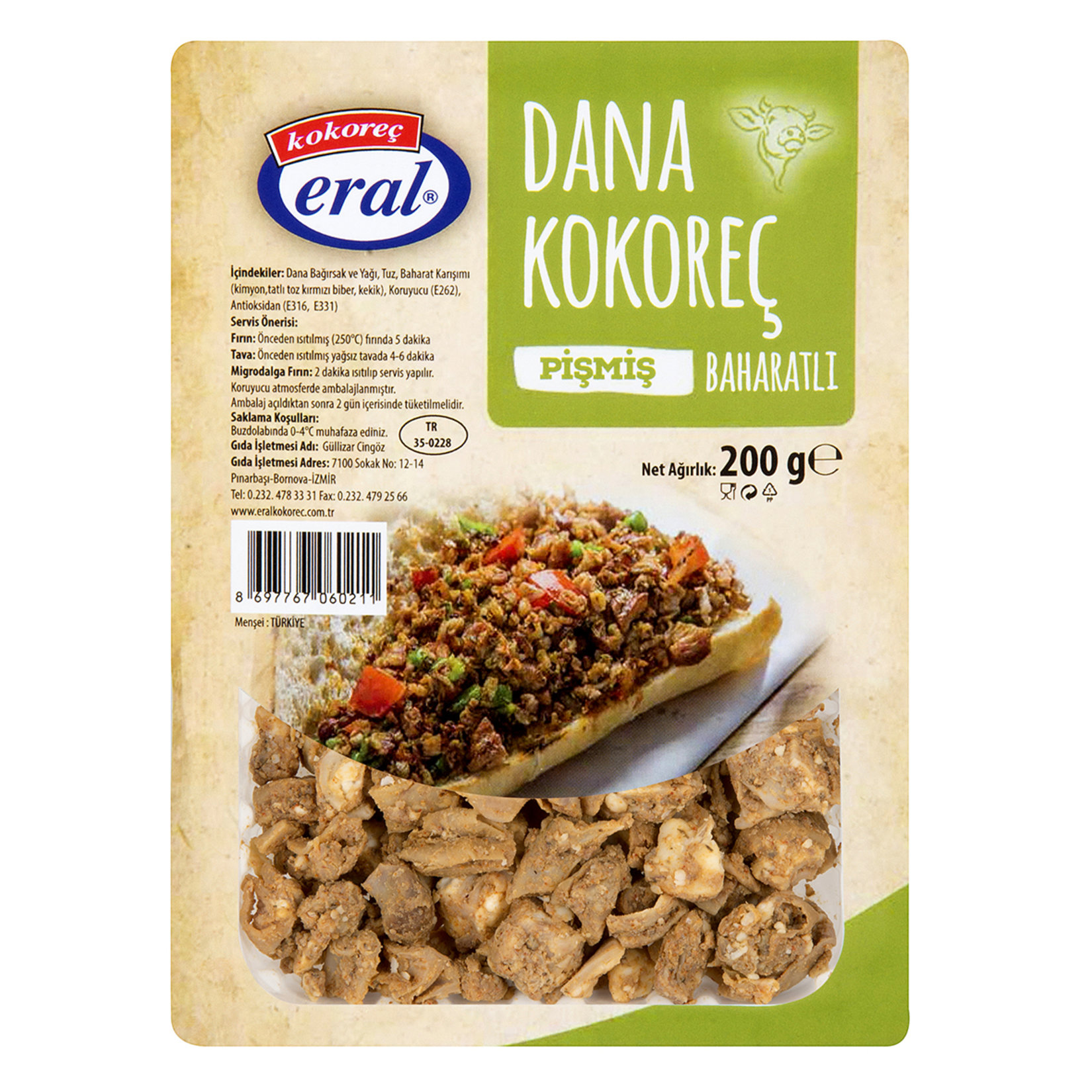 Eral Dana Kokoreç Baharatlı 200 G (Kuşbaşı)