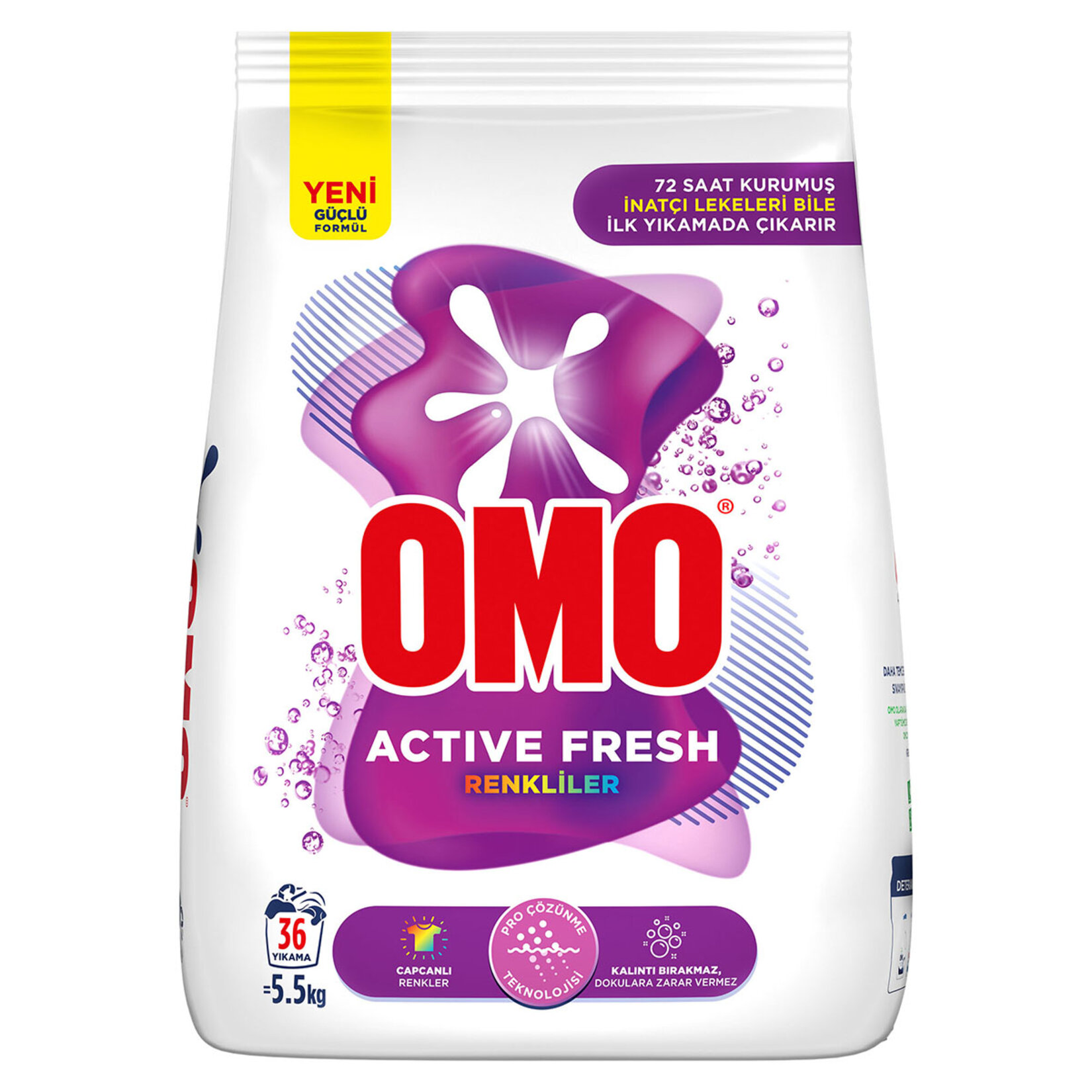 Omo Toz Çamaşır Deterjanı Active Fresh Renkliler İçin 5.5 Kg