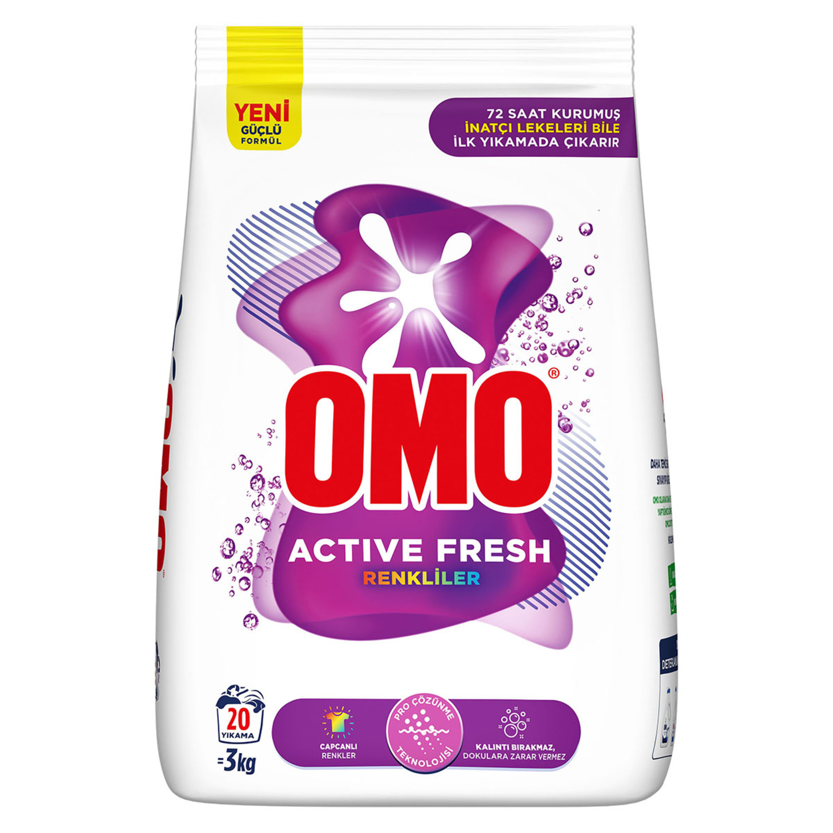 Omo Active Fresh Renkliler Toz Deterjanı 3 Kg
