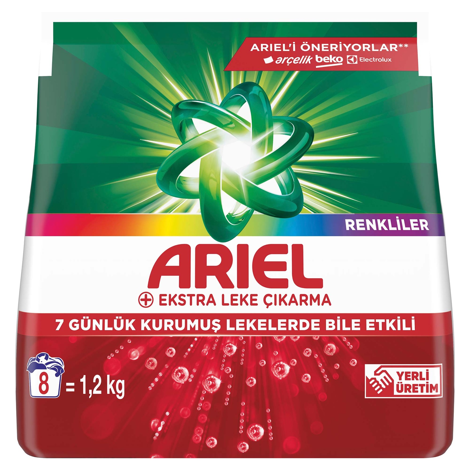 Ariel Oxi Etkili 8 Yıkama Renkli Toz Deterjan 1.2 Kg