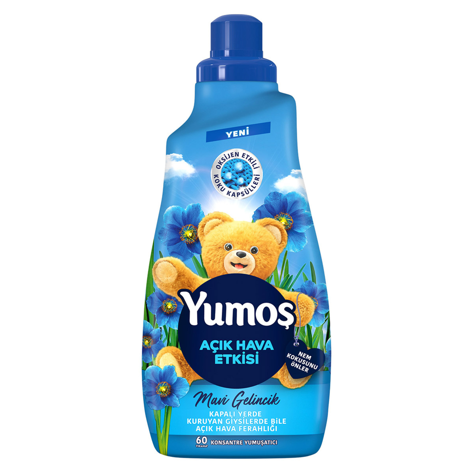 Yumoş Açık Hava Etkisi Konsantre Çamaşır Yumuşatıcısı Mavi Gelincik 1440 Ml 60 Yıkama