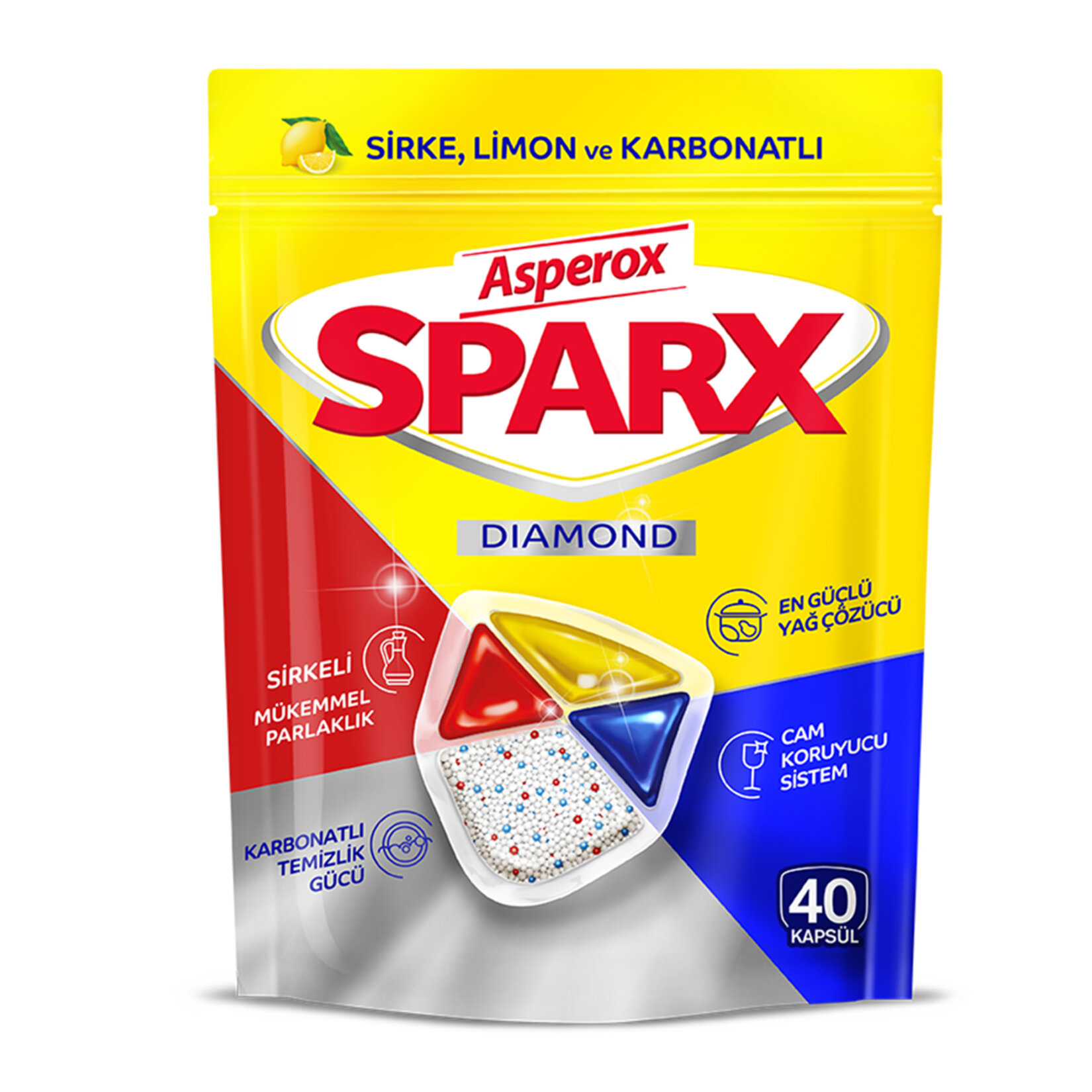 Asperox Sparx Diamond Bulaşık Makinesi Kapsülü 40'lı 468 G