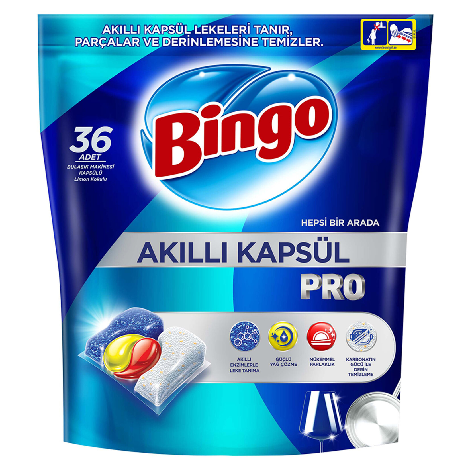 Bingo Akıllı Bulaşık Kapsülü Pro 36'lı 493 G